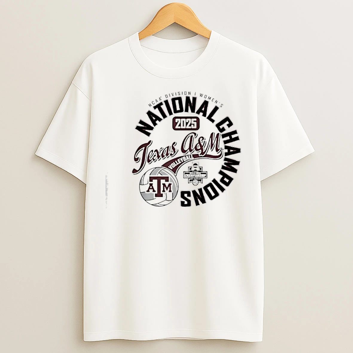 Classic Texas Am Aggies National Champs 2025 Volleyball Ncaa Division I Womens T Shirts