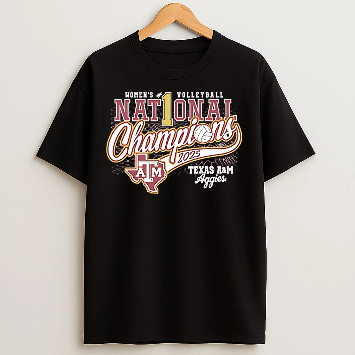 Classic Texas Am Aggies No 1 2025 Womens Volleyball National Champions T Shirts
