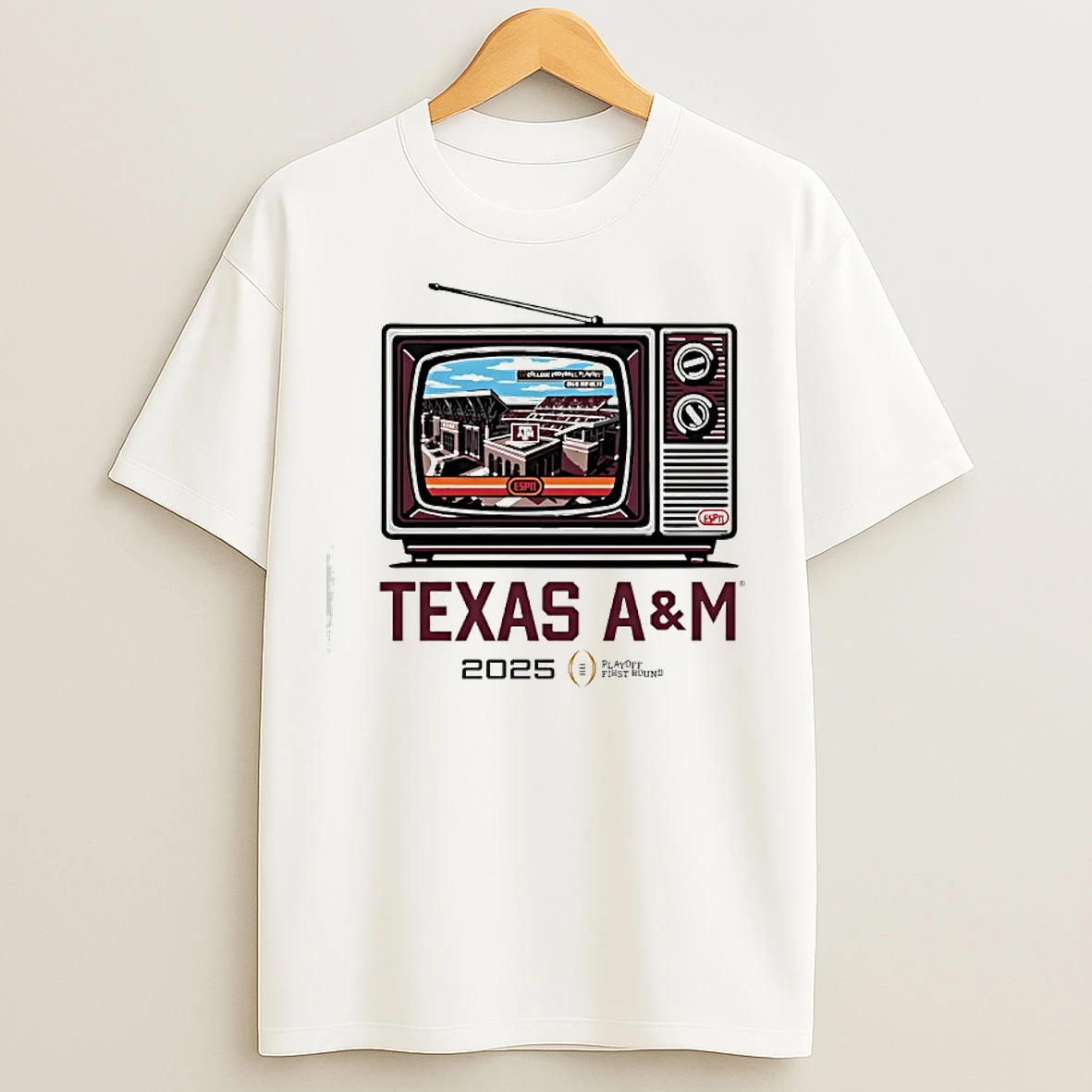 Classic Texas Am Aggies Playoff First Round Tv 2025 T Shirts