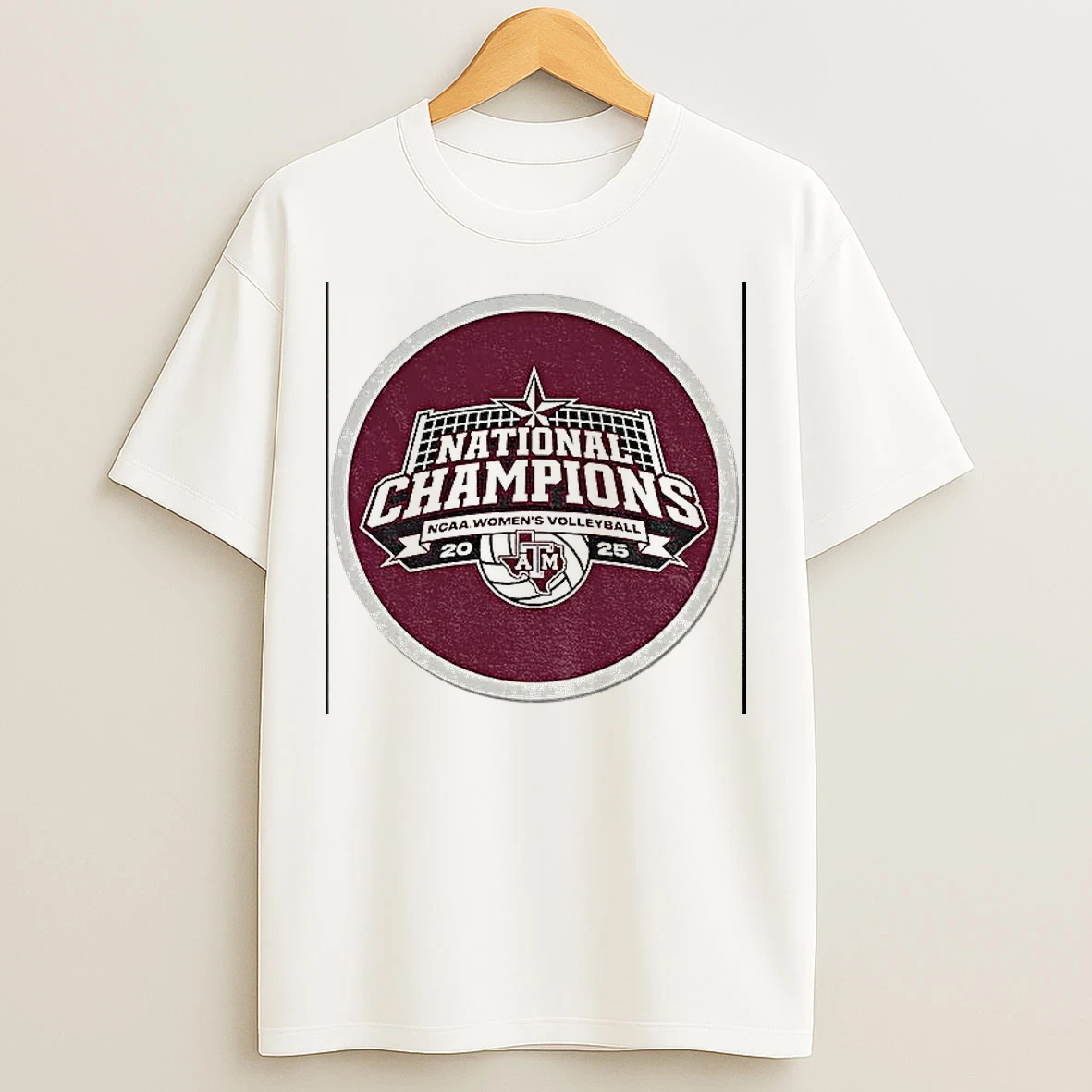 Classic Texas Am Aggies Souvenir 2025 Volleyball National Champs Logo T Shirts