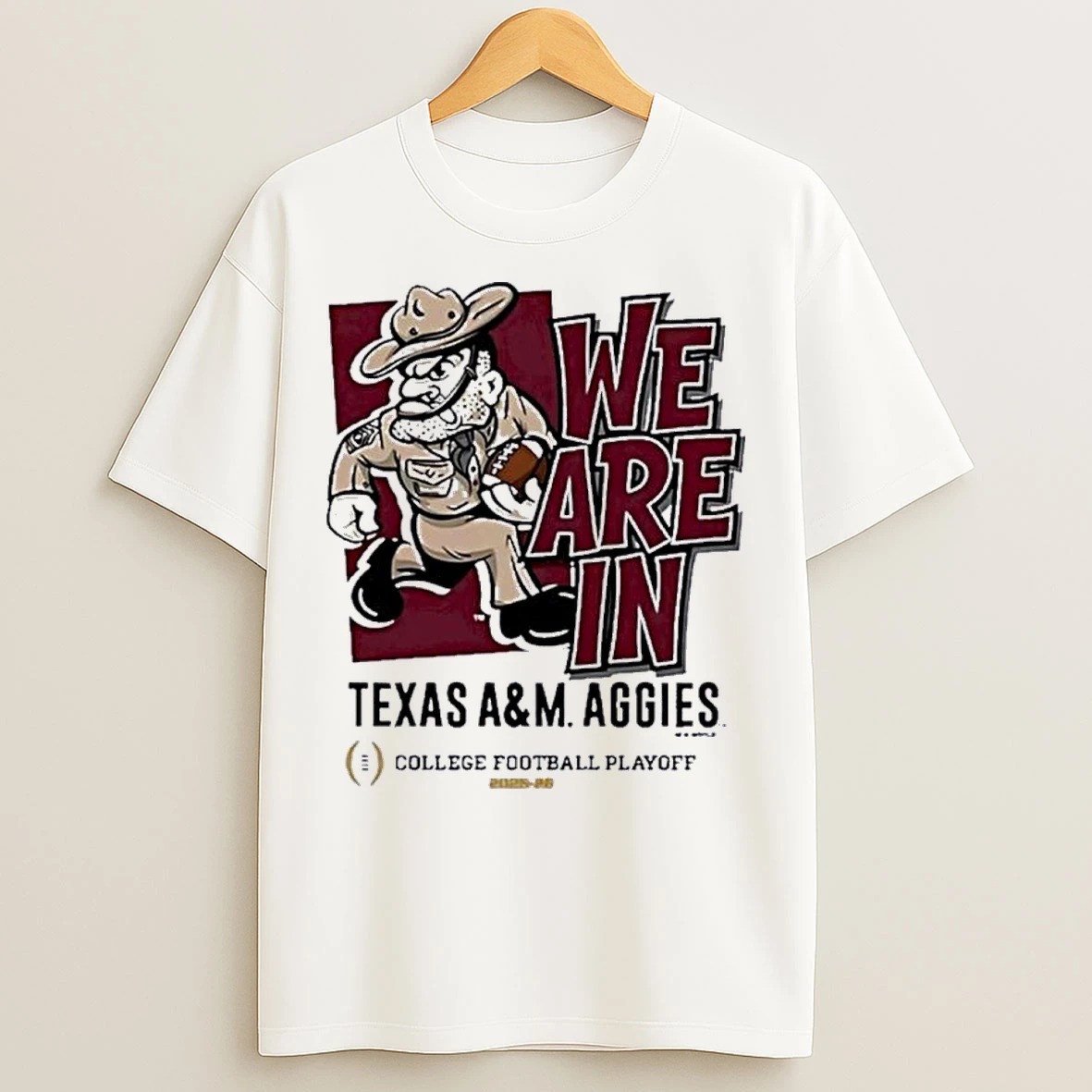Classic Texas Am Aggies We Are In 2025 Cfp Bound Mascot T Shirts