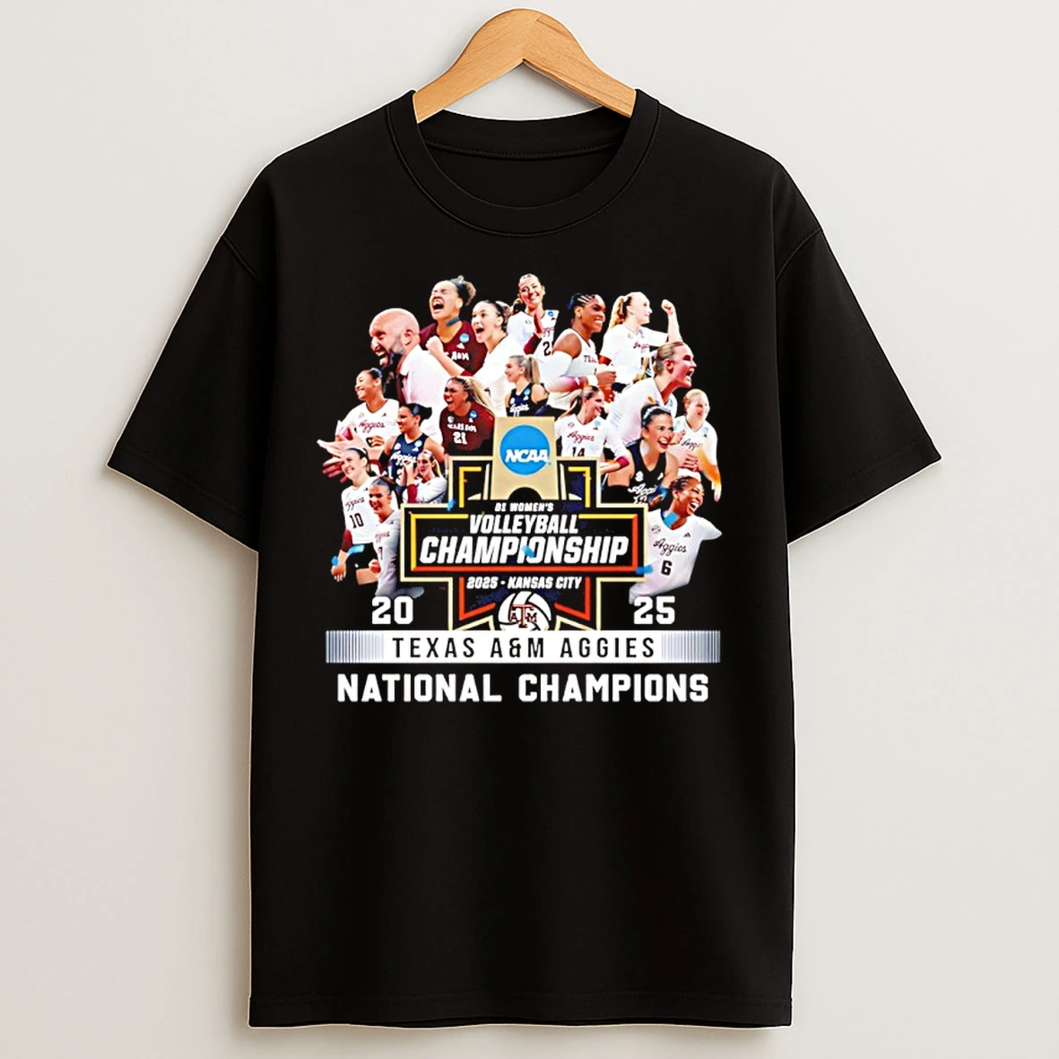 Classic Texas Am Aggies Womens Volleyball 2025 National Champions All Team T Shirts