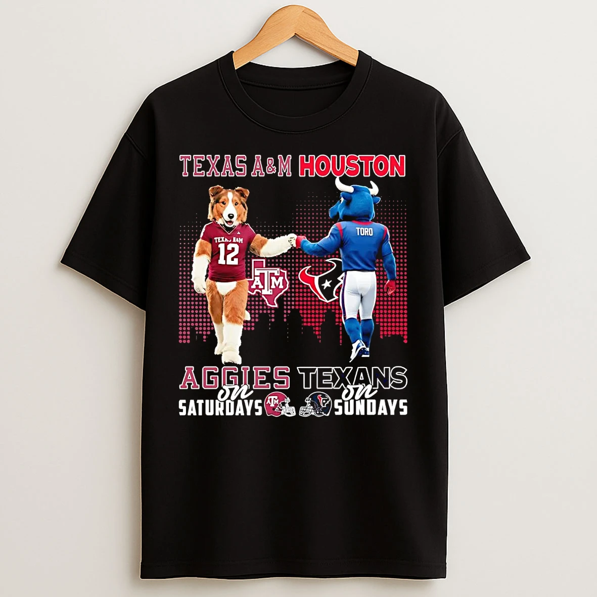 Classic Texas Am Aggies On Saturdays Houston Texans On Sundays Mascot T Shirts