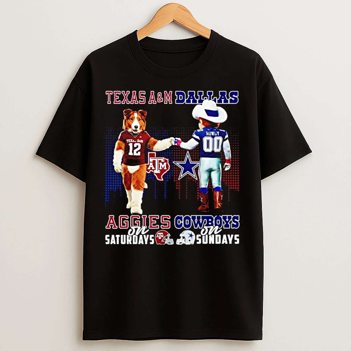 Classic Texas Am Aggies On Saturdays X Dallas Cowboys On Sundays Mascot T Shirts