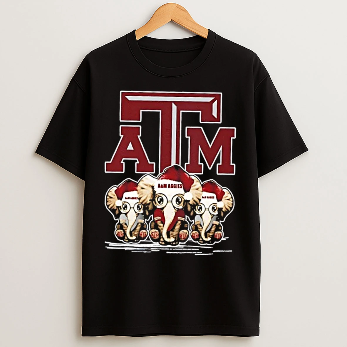 Classic Texas Am Aggies X Elephants Santa Hat Merry Christmas T Shirts