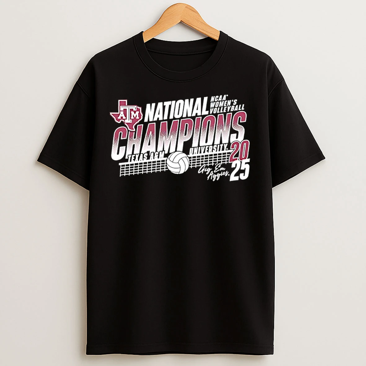 Classic Texas Am University 2025 Ncaa Womens Volleyball National Champions Gig Em Aggies T Shirts