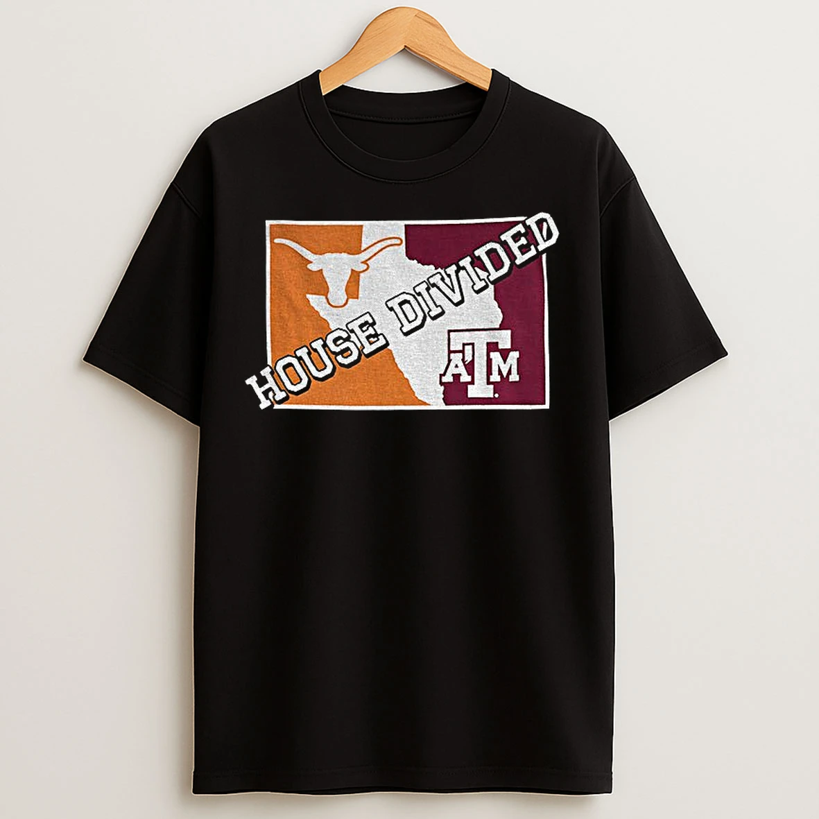 Classic Texas Am Vs Texas Longhorns House Divided T Shirts