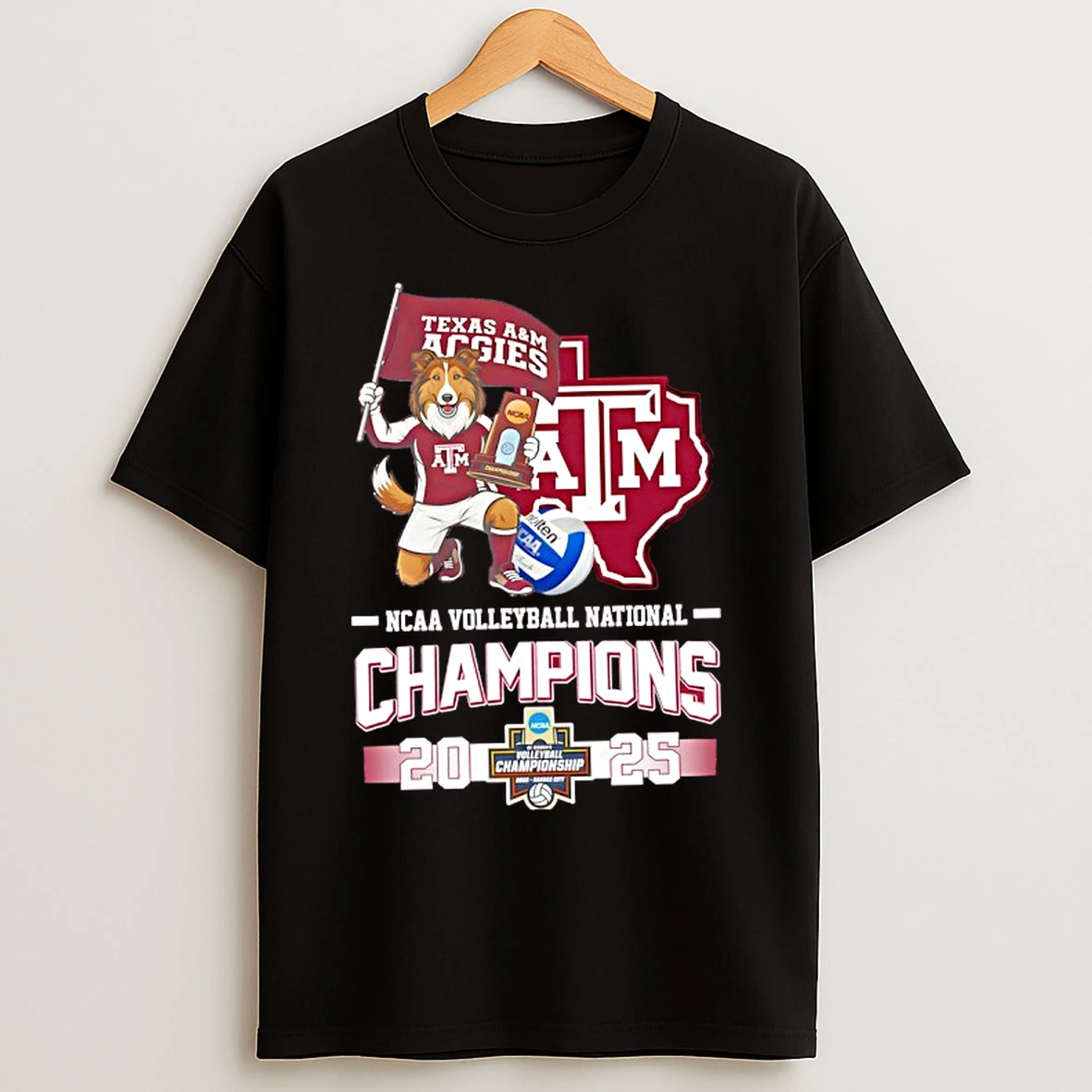 Classic Texas Am Aggies Ncaa Voleyball National Champions 2025 Mascot T Shirts