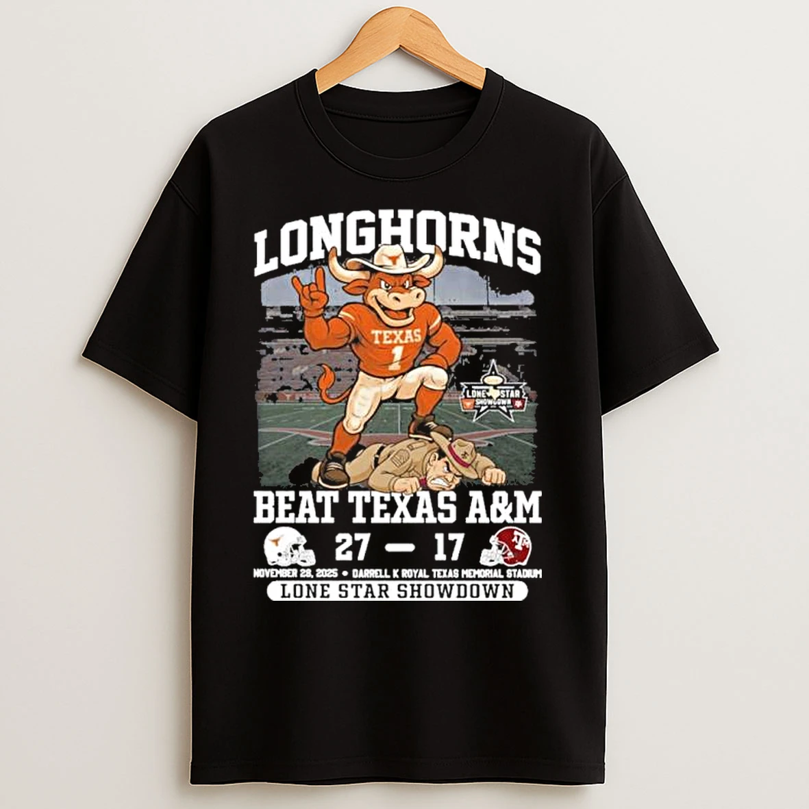 Classic Texas Beat Texas Am 27 17 Lone Star Showdown 2025 T Shirts