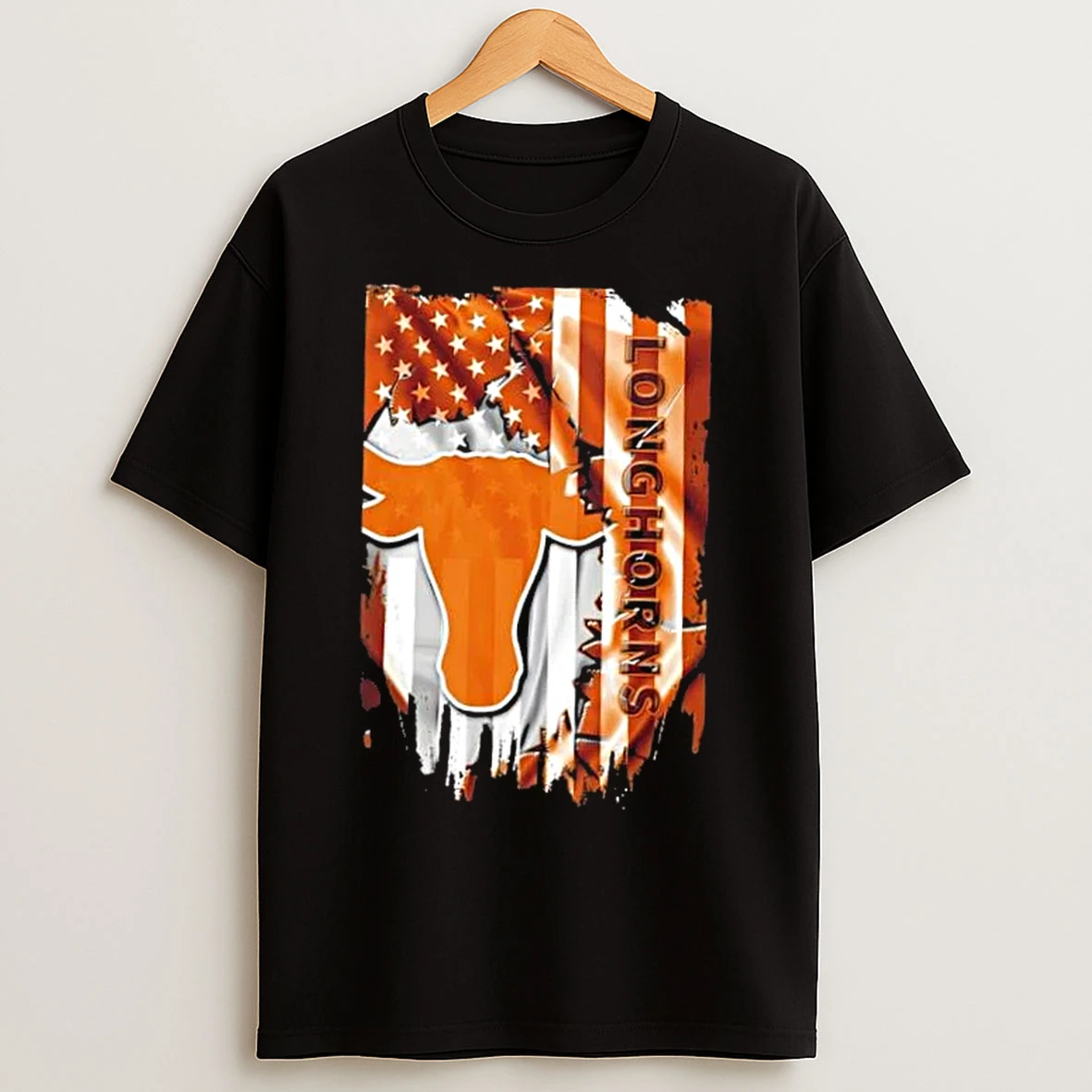 Classic Texas Longhorns Football X American Flag T Shirts