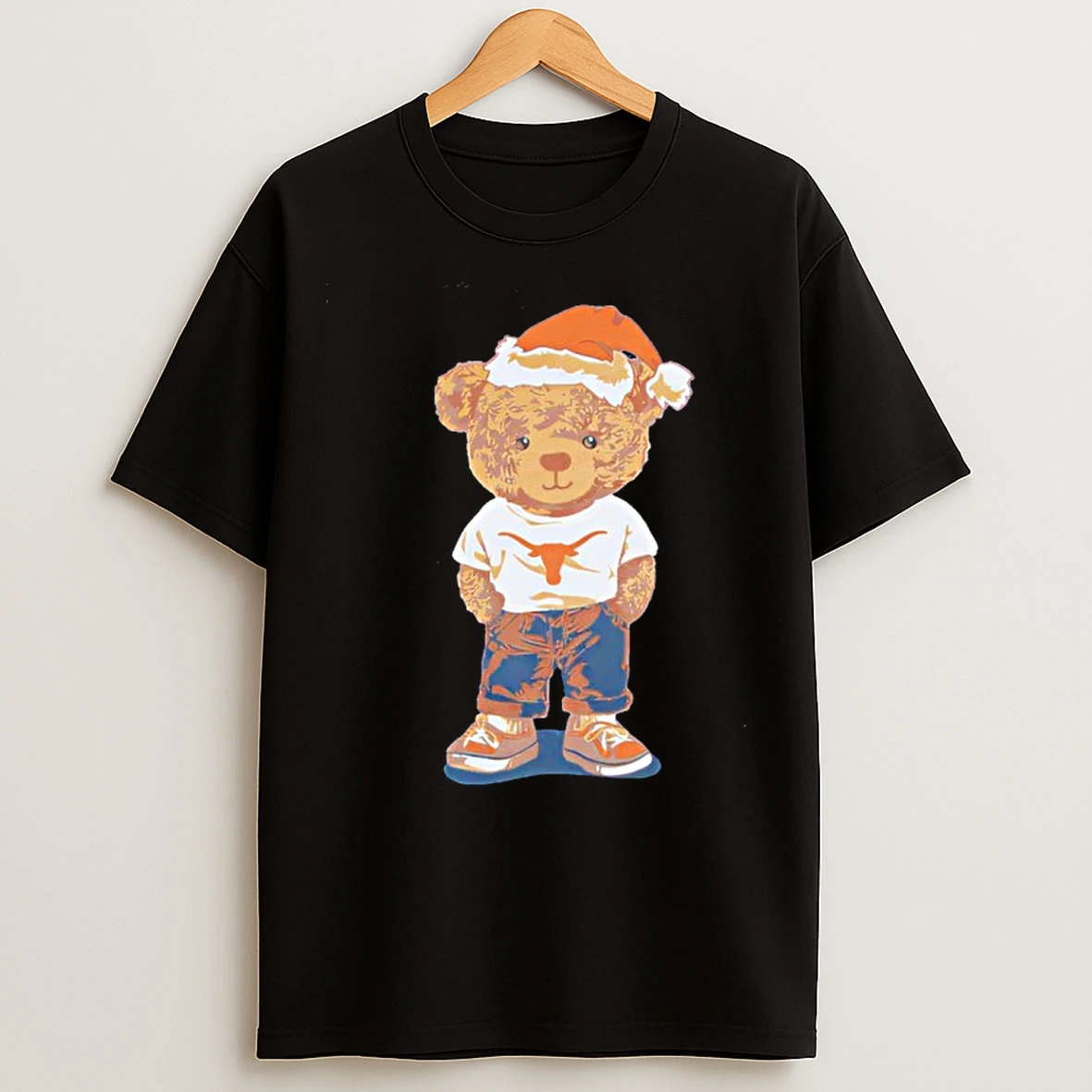 Classic Texas Longhorns Santa Hat Bear T Shirts
