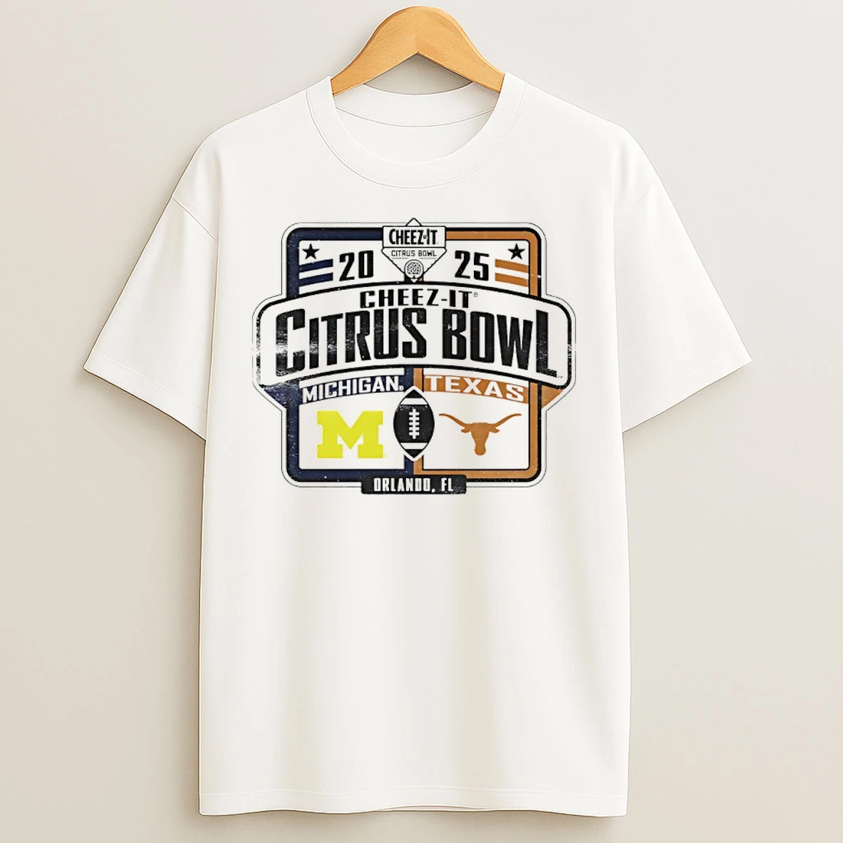 Classic Texas Longhorns Beat Michigan Wolverines 2025 Citrus Bowl Game Dueling T Shirts