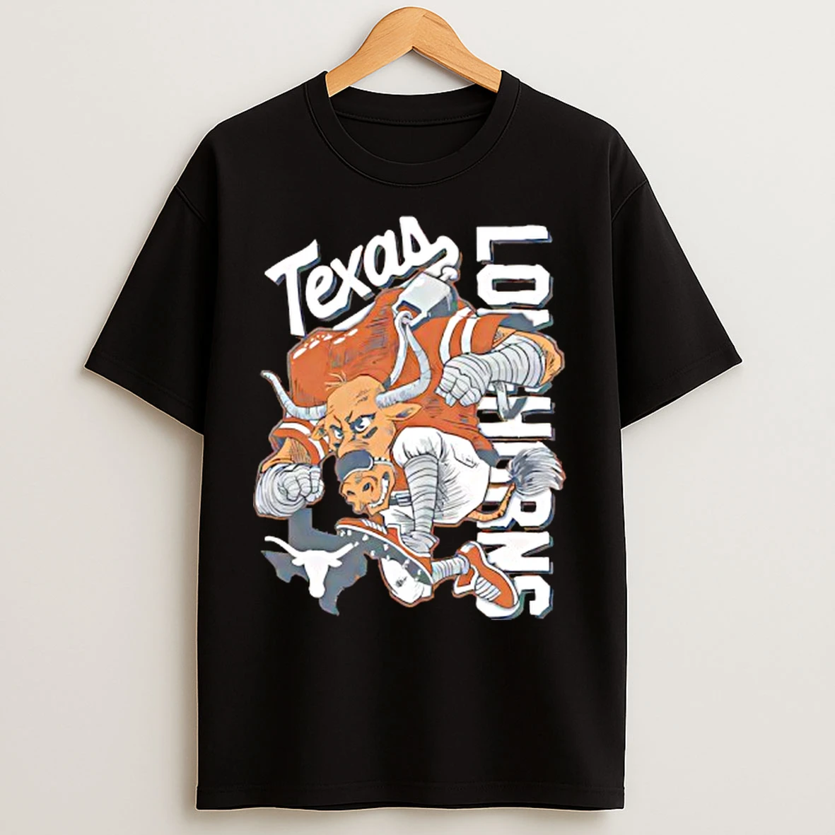 Classic Texas Orange Texas Longhorns Sketched Mascot T Shirts