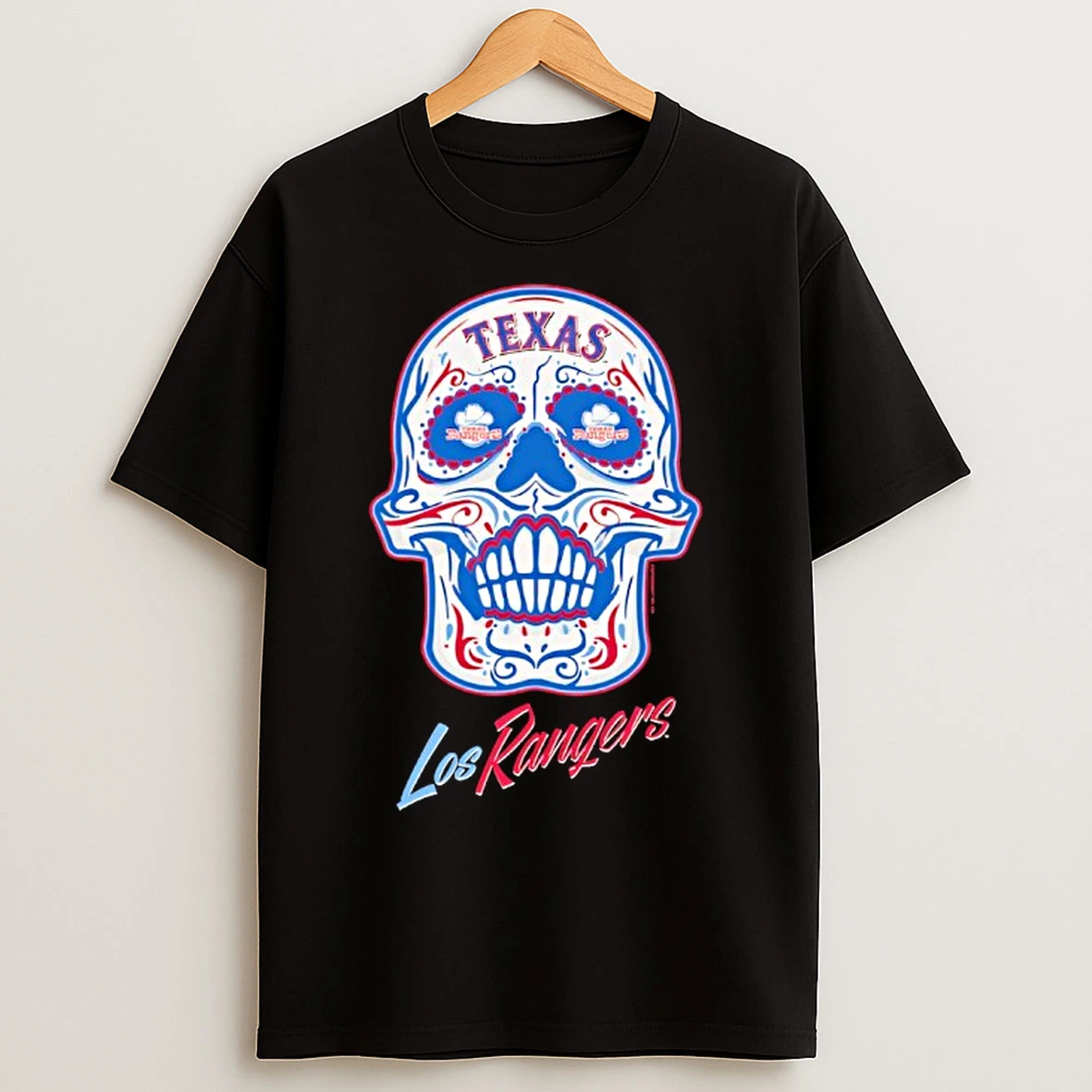 Classic Texas Rangers Mitchell Ness Sugar Skull T Shirts