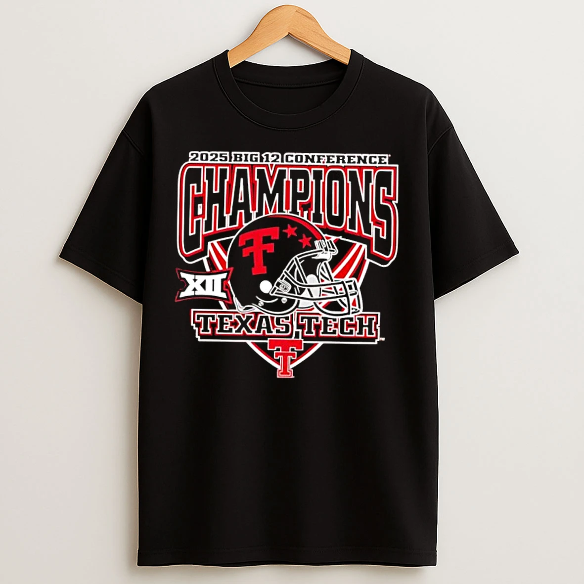 Classic Texas Tech 2025 Big 12 Champions Helmet T Shirts
