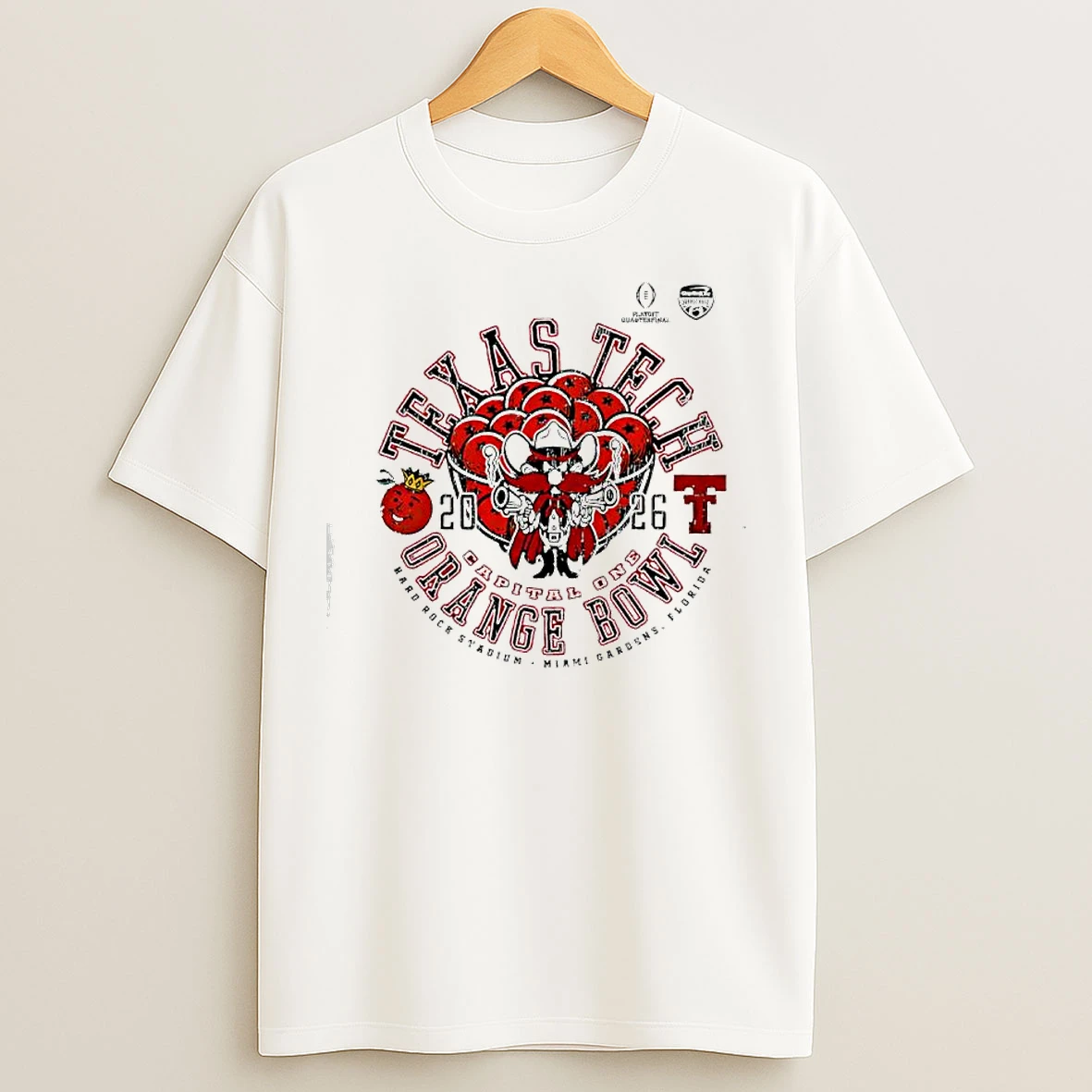 Classic Texas Tech 2026 Cfp Capital One Orange Bowl Logo T Shirts