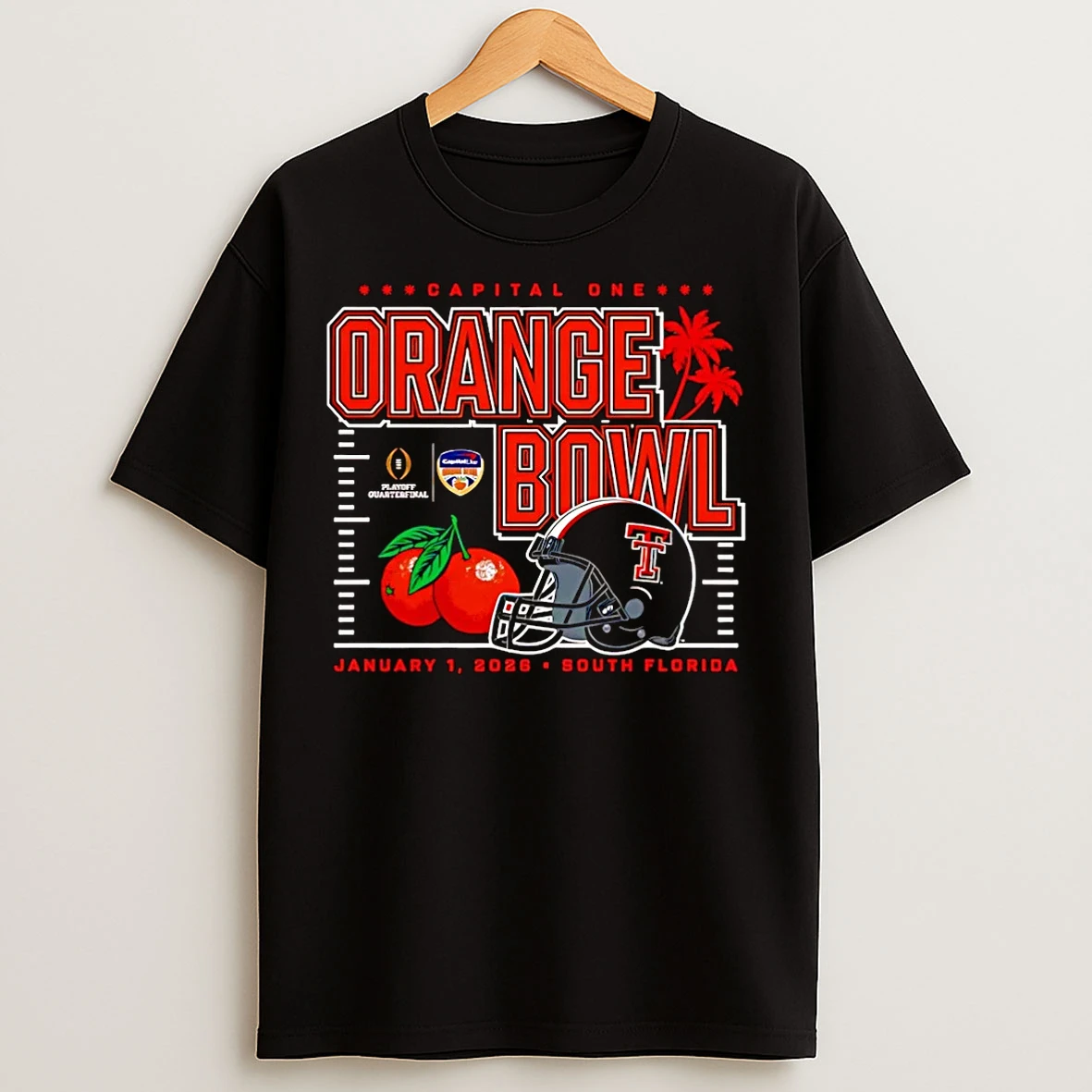 Classic Texas Tech 2026 Capital One Orange Bowl Helmet Christmas T Shirts