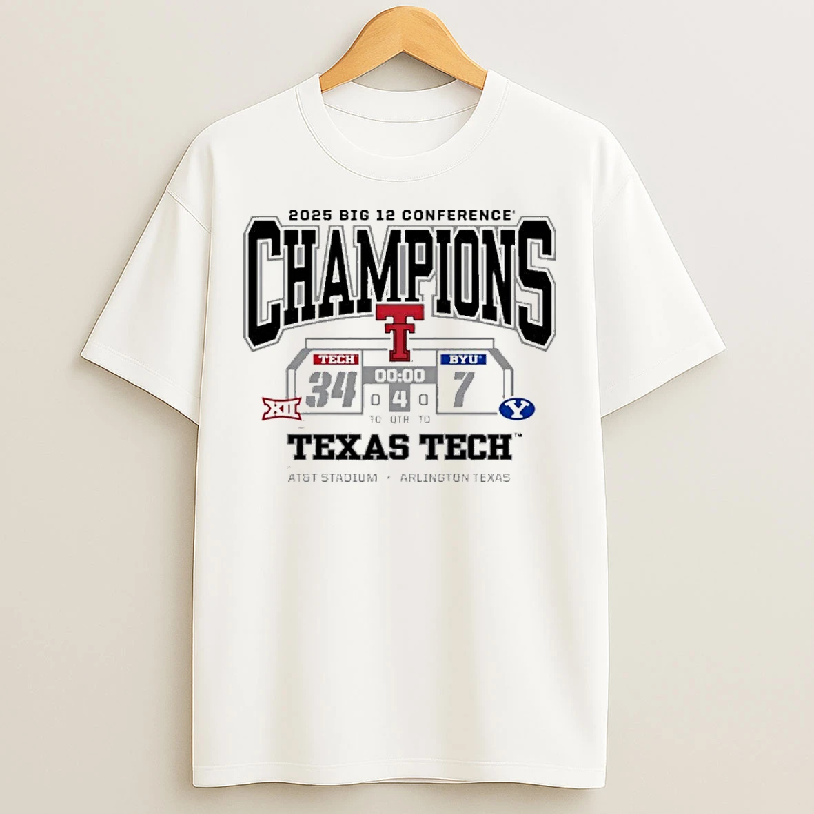 Classic Texas Tech Big 12 Champs 37 7 Byu Score T Shirts