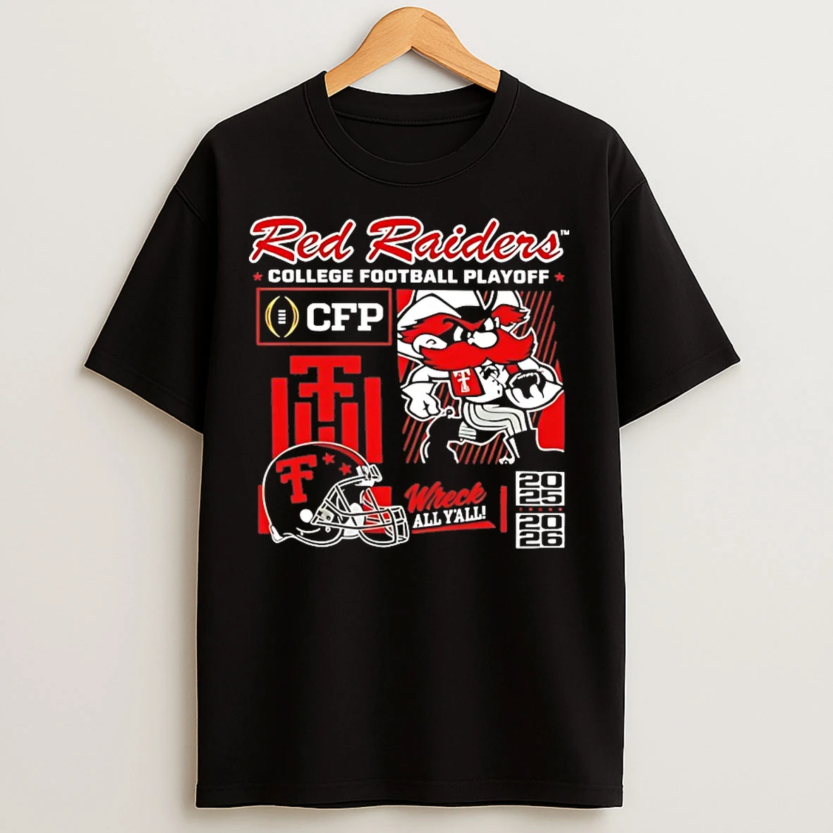 Classic Texas Tech Cfp 2025 2026 Red Raiders Football Wreck Em Tech T Shirts