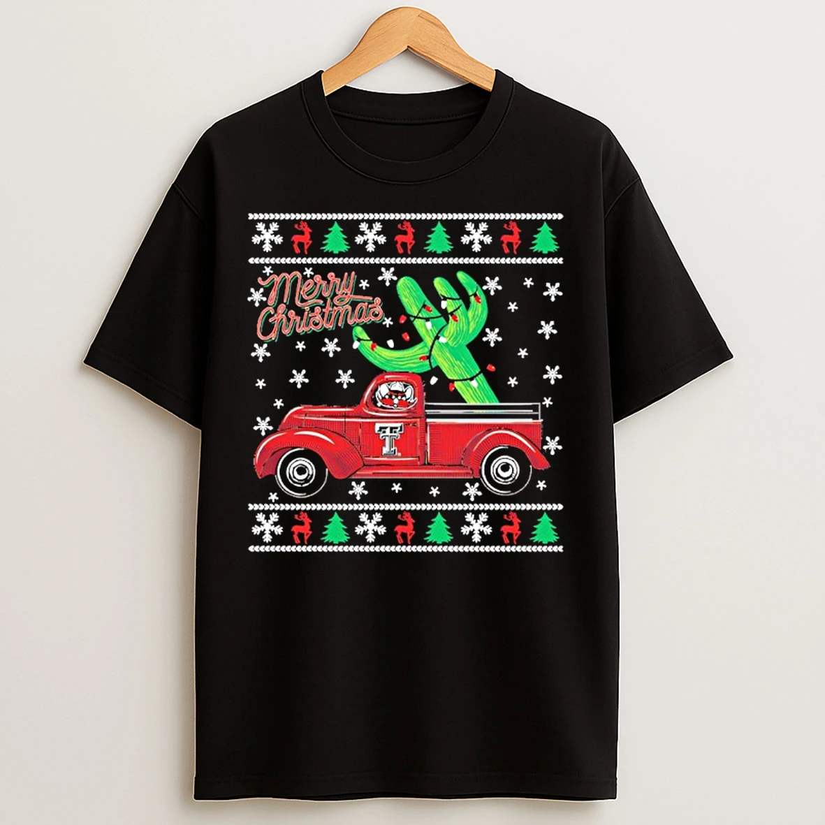 Classic Texas Tech Christmas Cactus Truck T Shirts