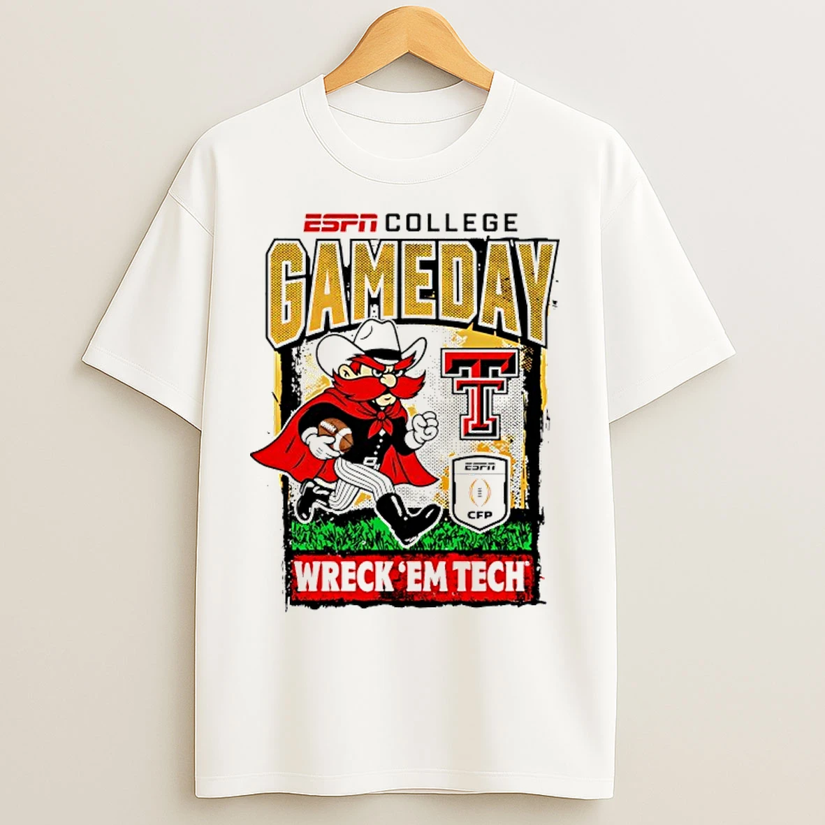 Classic Texas Tech Red Raiders 2025 26 College Football Playoff Gameday Wreck %ce%b3cyem Tech Mascot T Shirts
