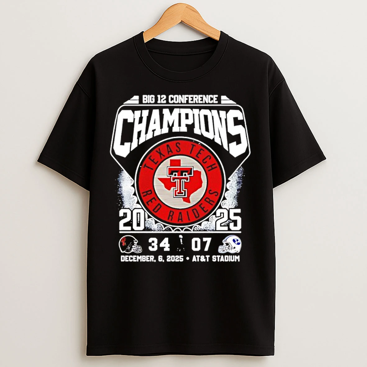 Classic Texas Tech Red Raiders 2025 Big 12 Conference Champions 34 7 Byu T Shirts