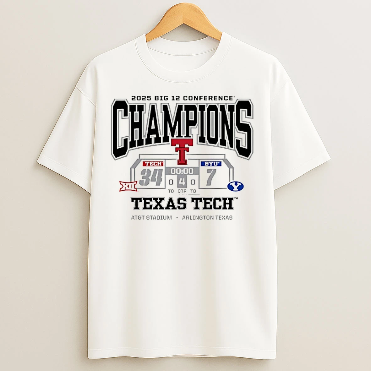 Classic Texas Tech Red Raiders 2025 Big 12 Conference Champions Score T Shirts