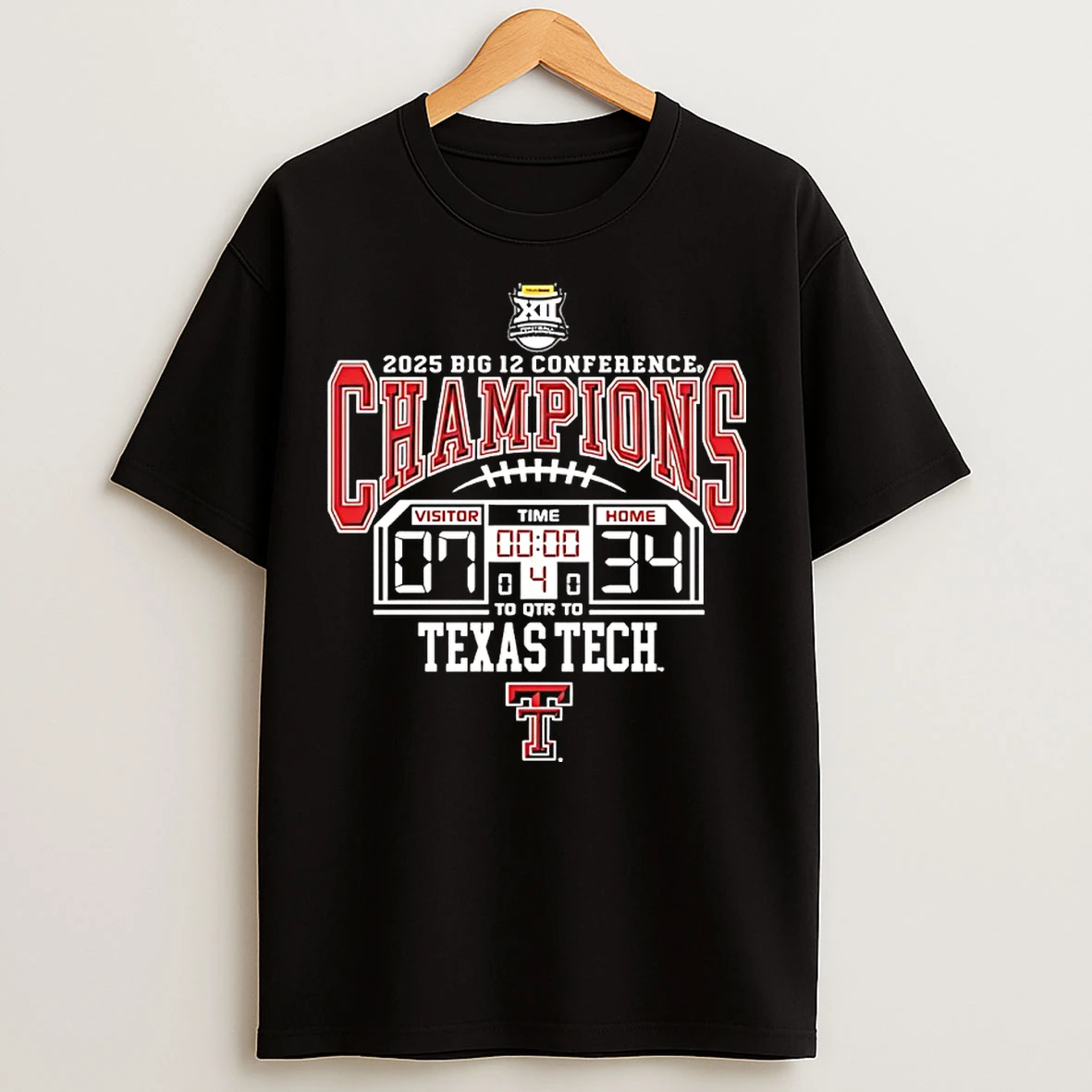 Classic Texas Tech Red Raiders 2025 Big 12 Conference Champions Score Classic T Shirts