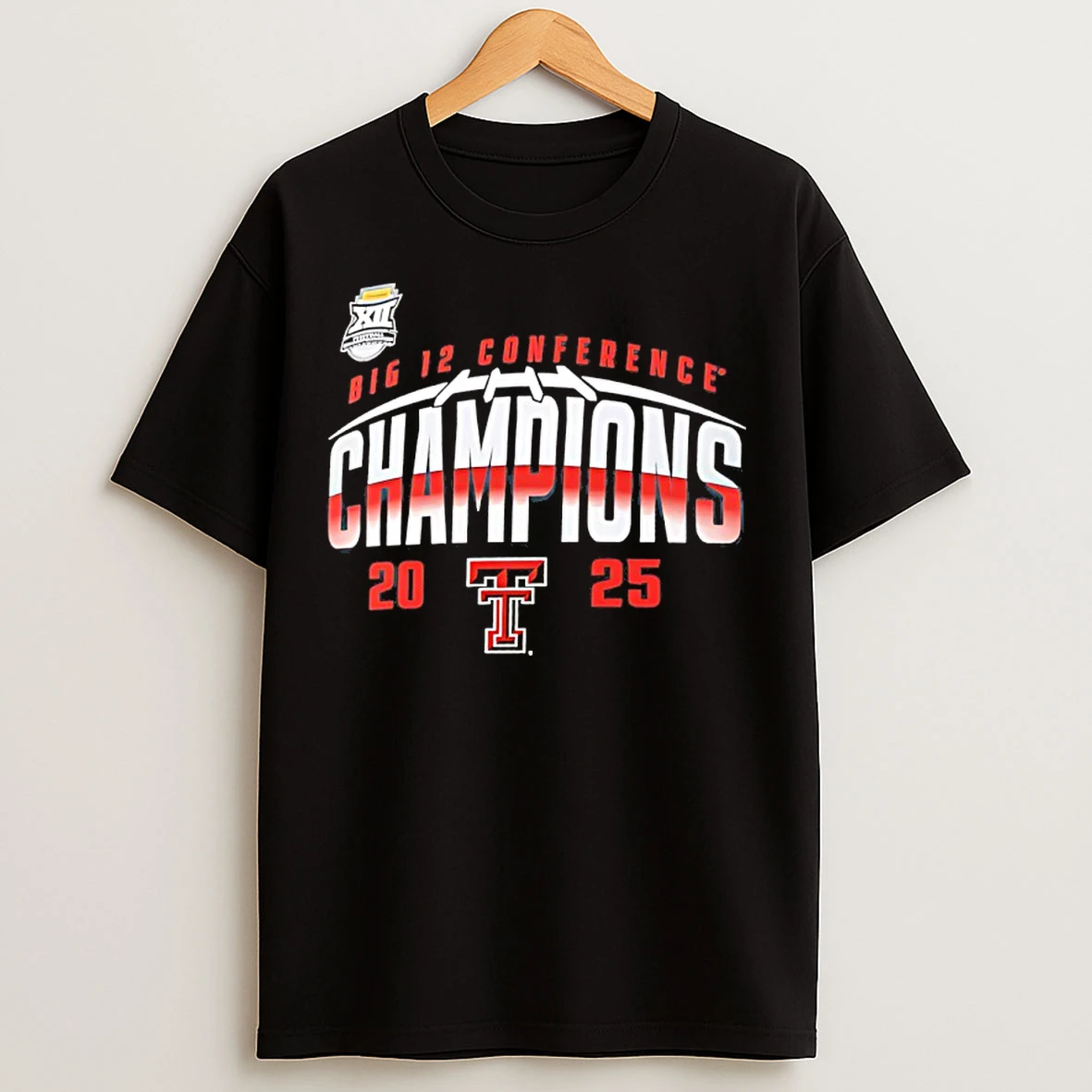 Classic Texas Tech Red Raiders 2025 Big 12 Football Champions Endzone Speed T Shirts