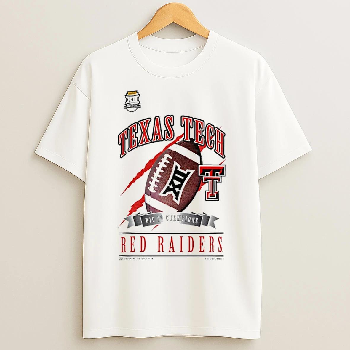 Classic Texas Tech Red Raiders 2025 Big 12 Football Champions Locker Room T Shirts