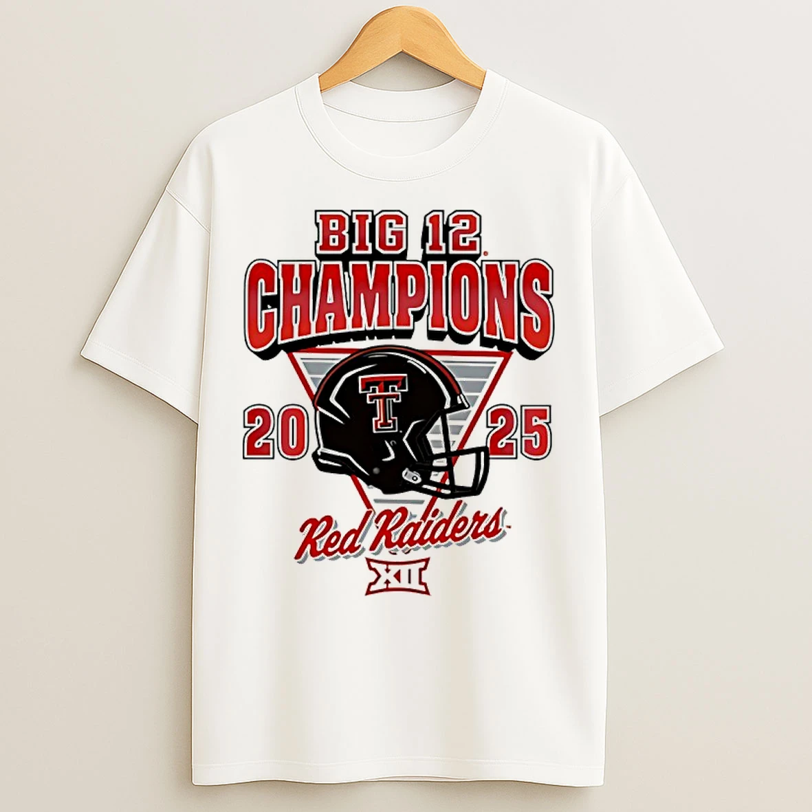 Classic Texas Tech Red Raiders 2025 Big 12 Football Champions Helmet Classic T Shirts
