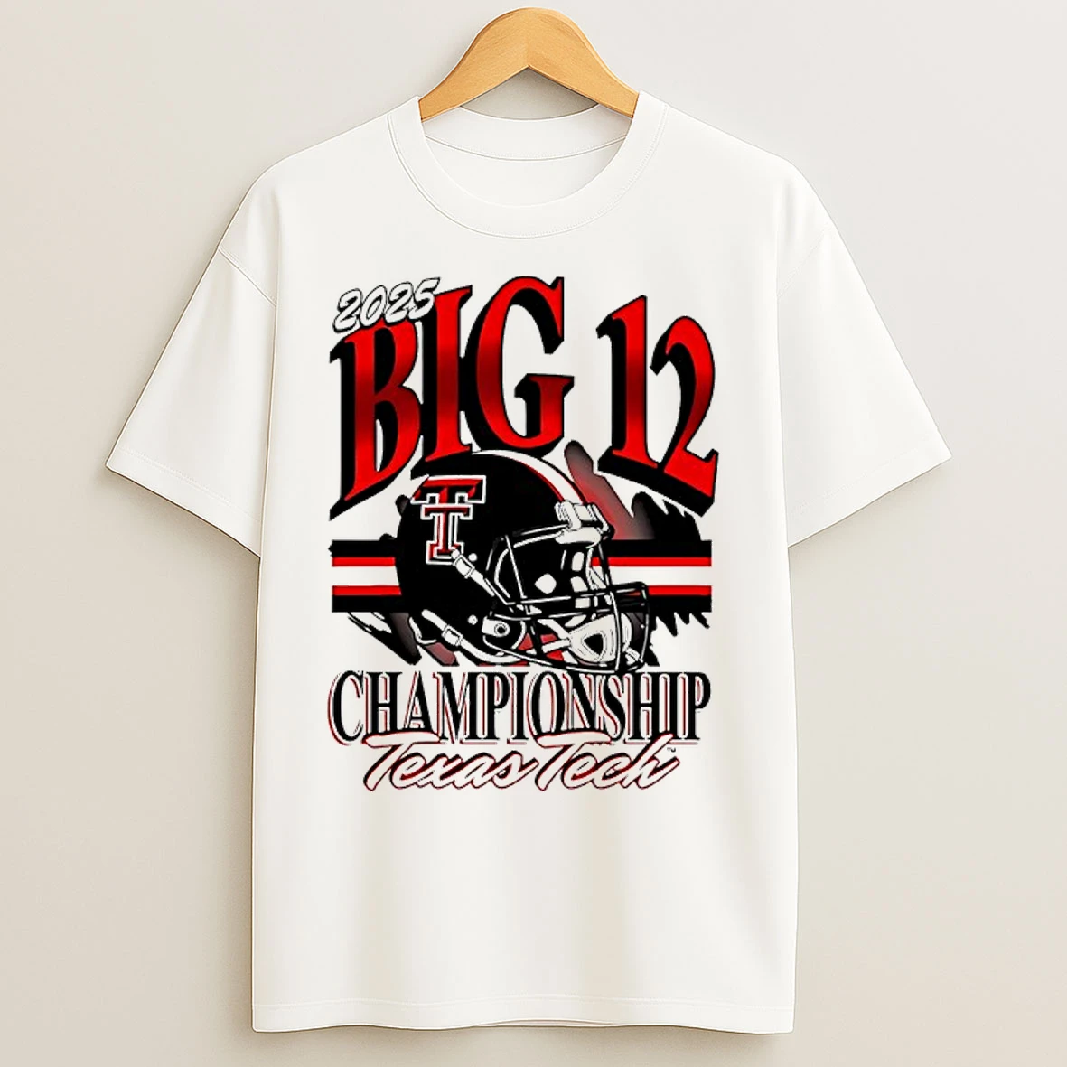 Classic Texas Tech Red Raiders 2025 Big 12 Football Championship Helmet T Shirts