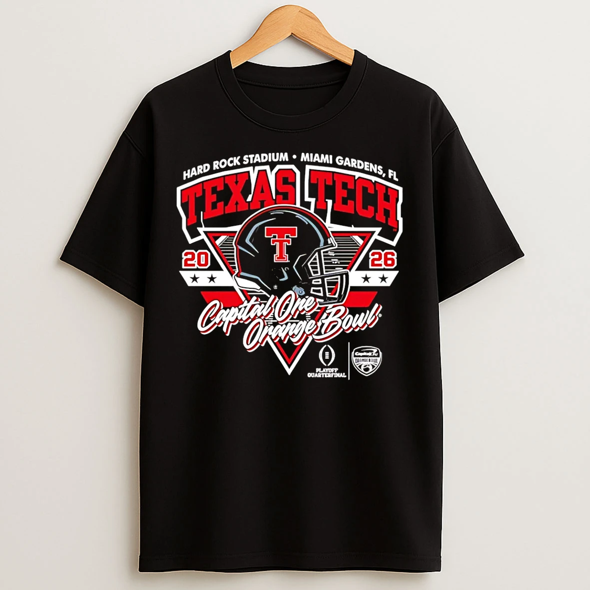 Classic Texas Tech Red Raiders 2025 Cfp Capital One Orange Bowl Helmet T Shirts