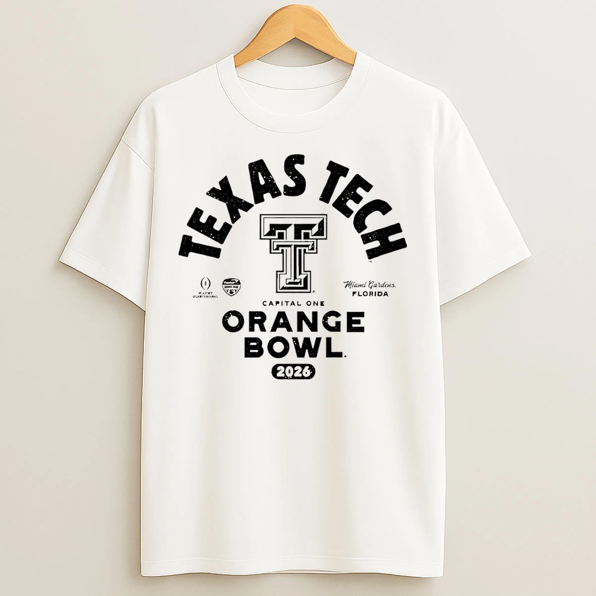 Classic Texas Tech Red Raiders 2026 Capital One Orange Bowl Bound T Shirts