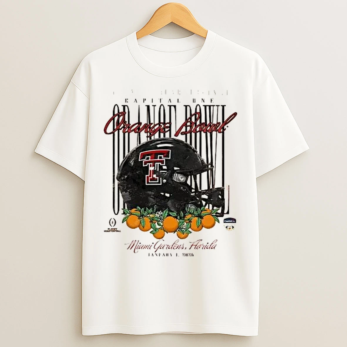 Classic Texas Tech Red Raiders 2026 Orange Bowl Helmet Florida T Shirts