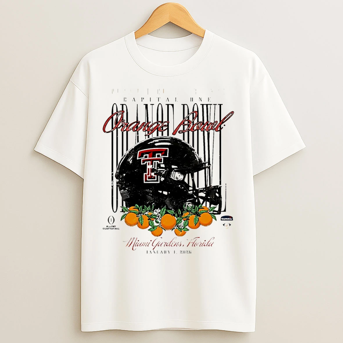 Classic Texas Tech Red Raiders 2026 Orange Bowl Helmet T Shirts