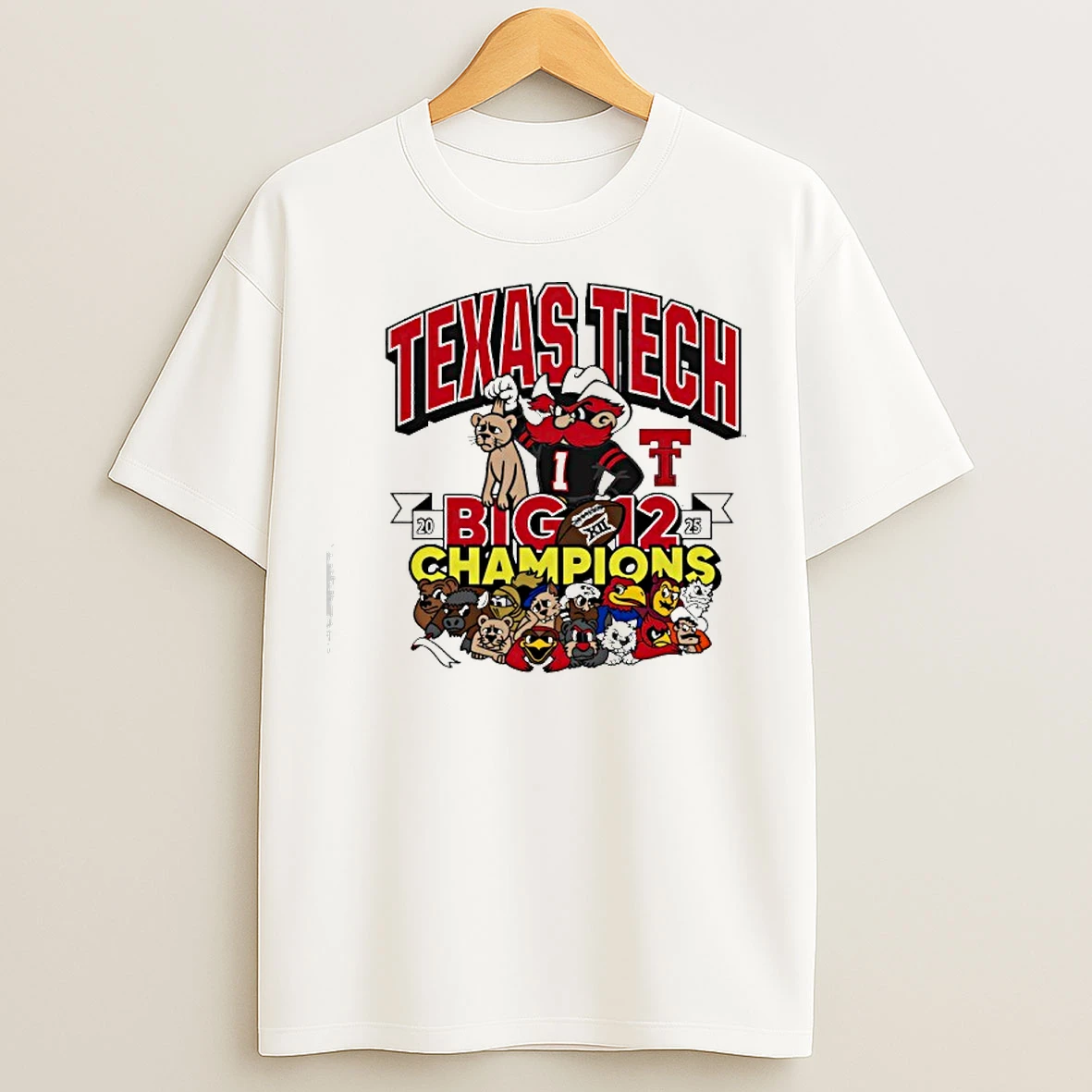 Classic Texas Tech Red Raiders Big 12 Football Champs Mascots Winner T Shirts