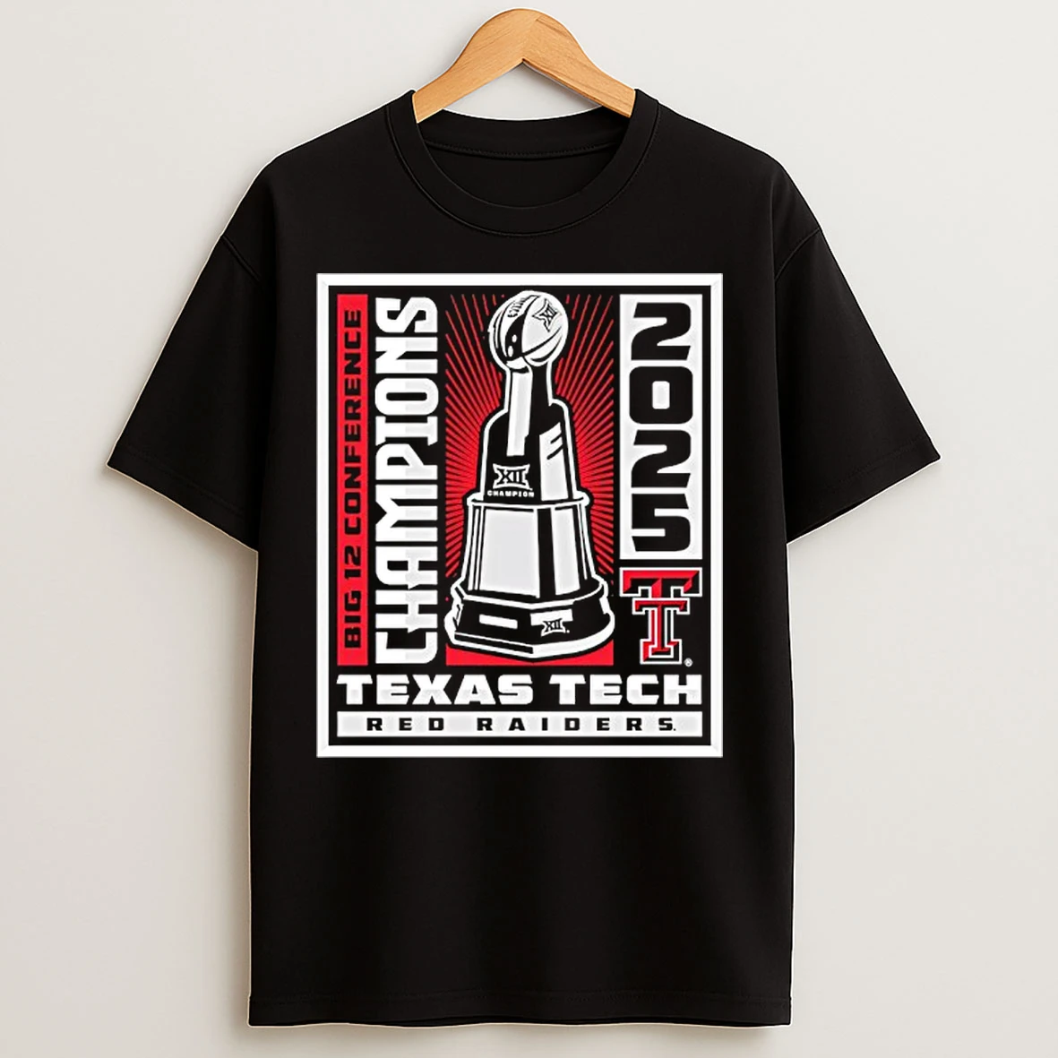 Classic Texas Tech Red Raiders Big 12 Football Conference Champs 2025 Winner Win Trophy T Shirts