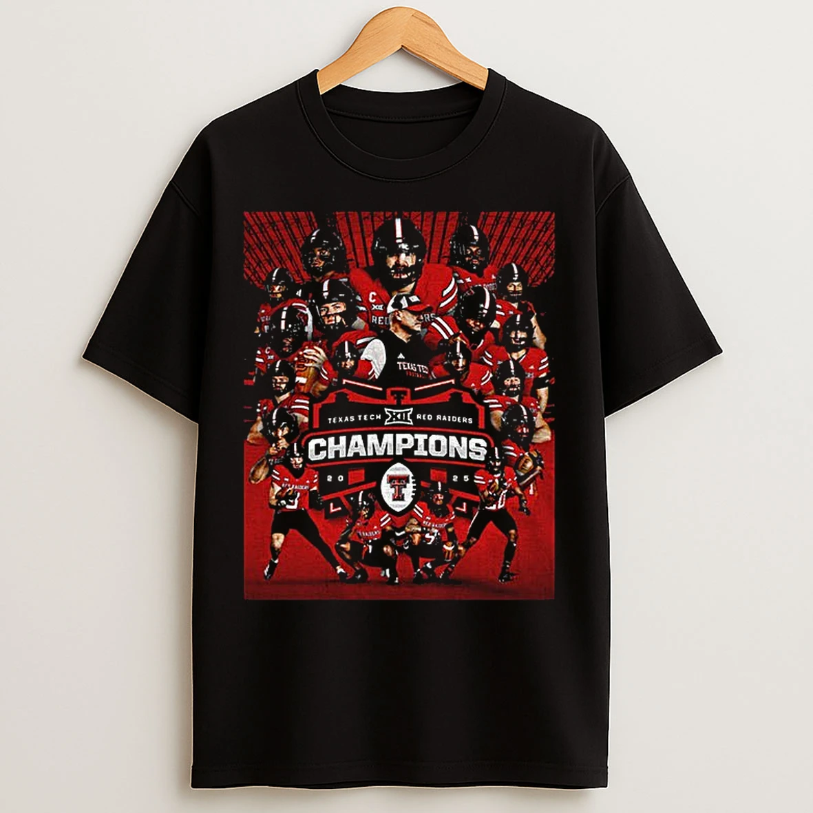 Classic Texas Tech Red Raiders Cfp 2025 Big 12 Football Champions T Shirts