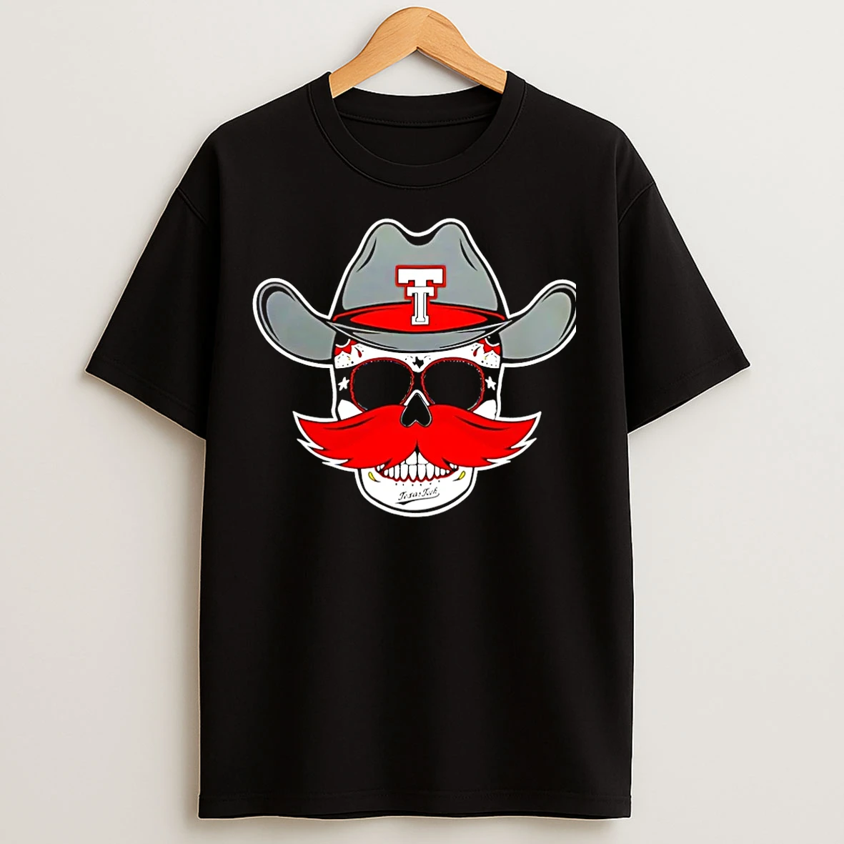 Classic Texas Tech Red Raiders Dark Horse Western Skully Christmas T Shirts