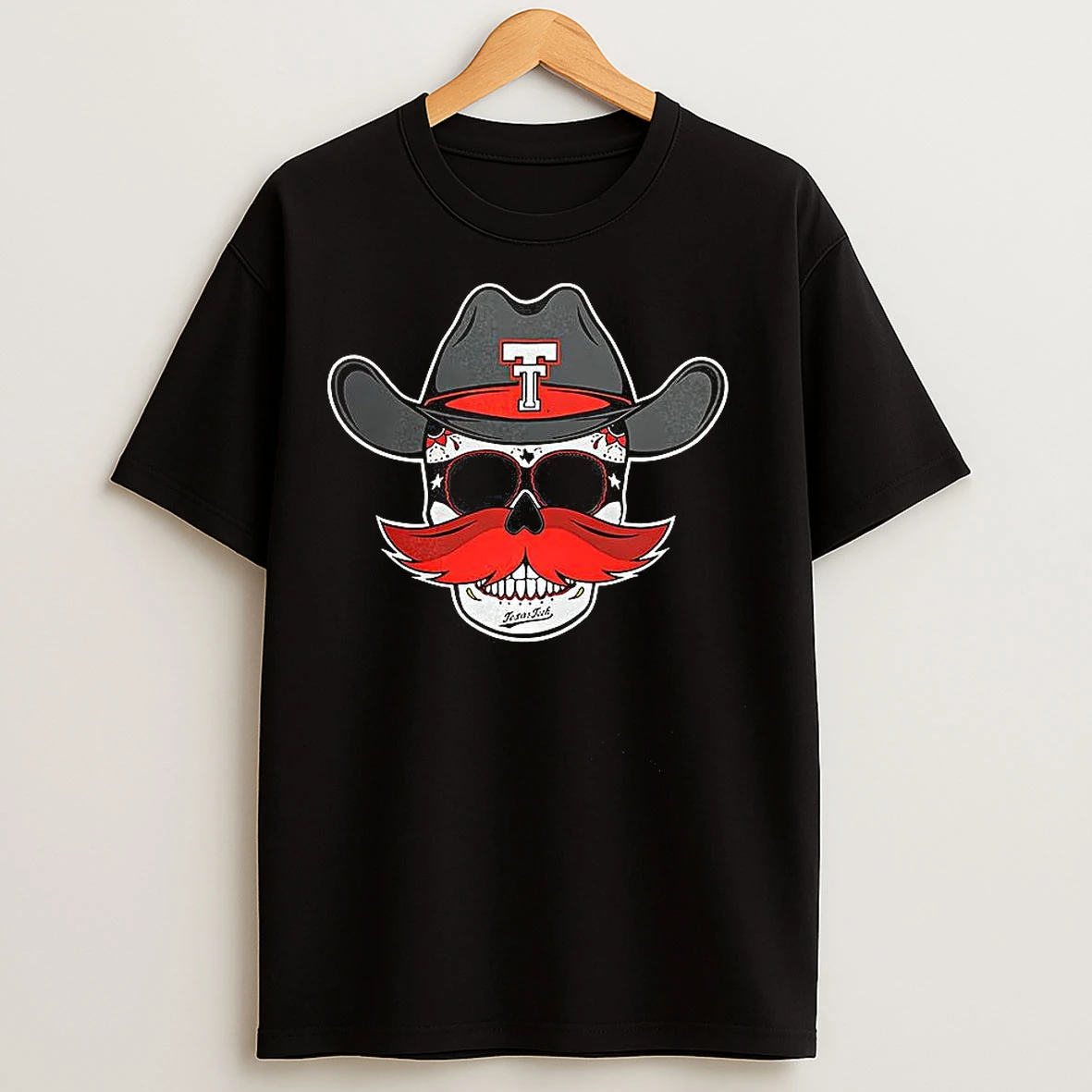 Classic Texas Tech Red Raiders Dark Horse Western Skull Tim Tren Google T Shirts