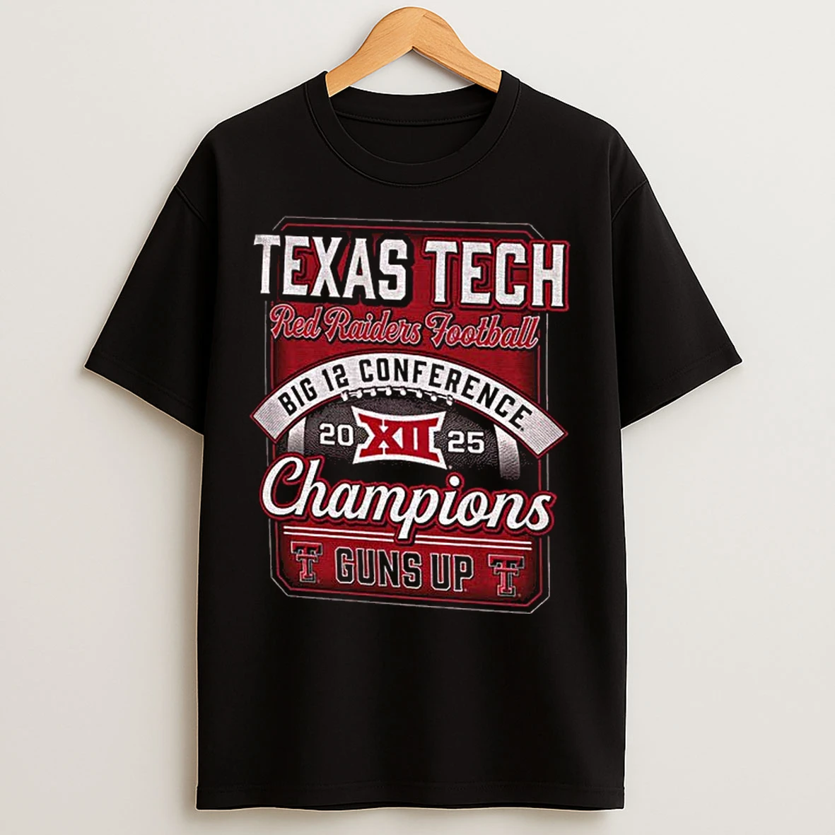 Classic Texas Tech Red Raiders Football 2025 Big 12 Cfp Champions Guns Up T Shirts