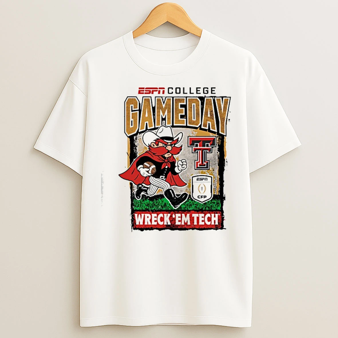 Classic Texas Tech Red Raiders Mascot Espn College Gameday 2025 2026 College Football Playoff T Shirts
