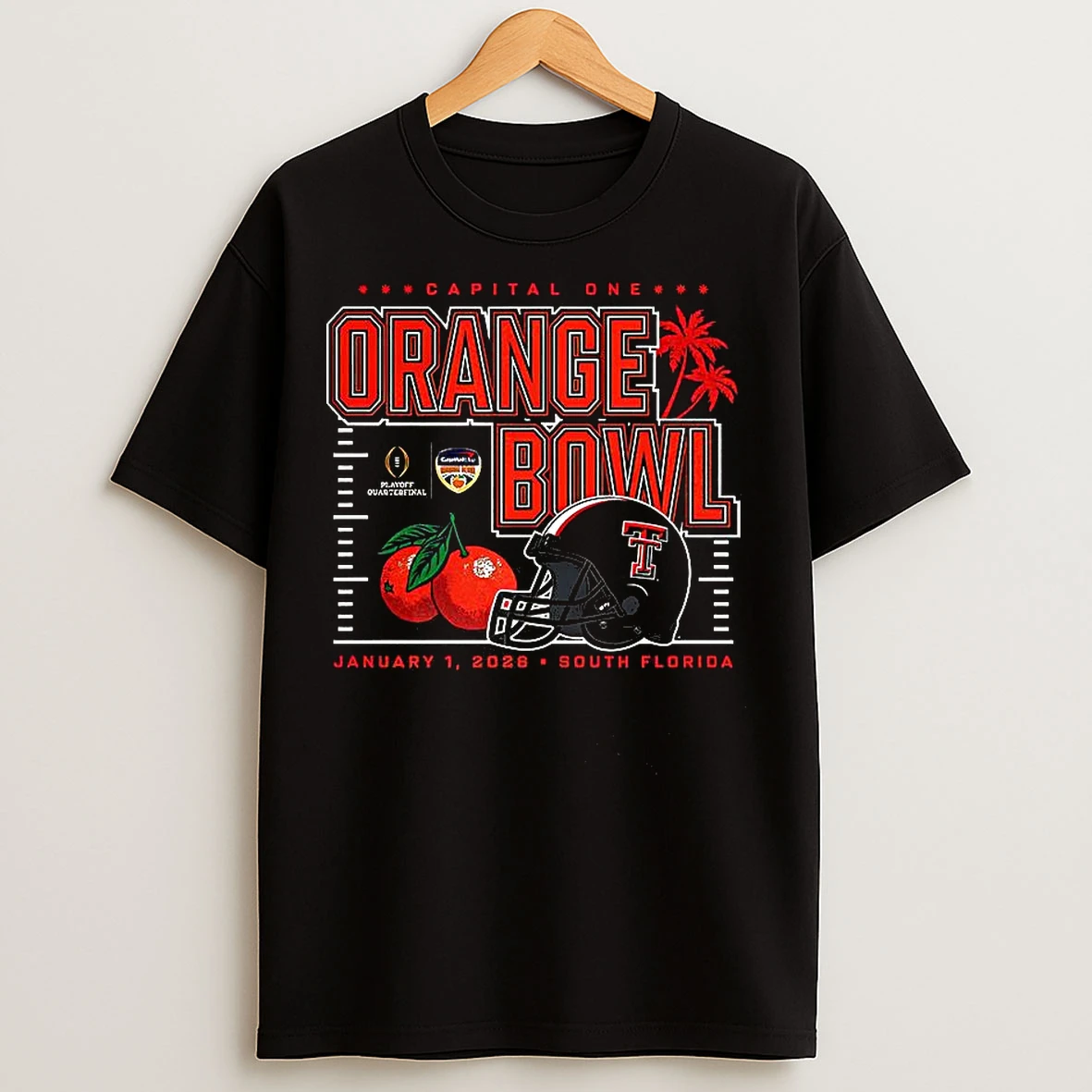 Classic Texas Tech Red Raiders Ncaa Cfp Capital One Orange Bowl 2026 South Florida T Shirts