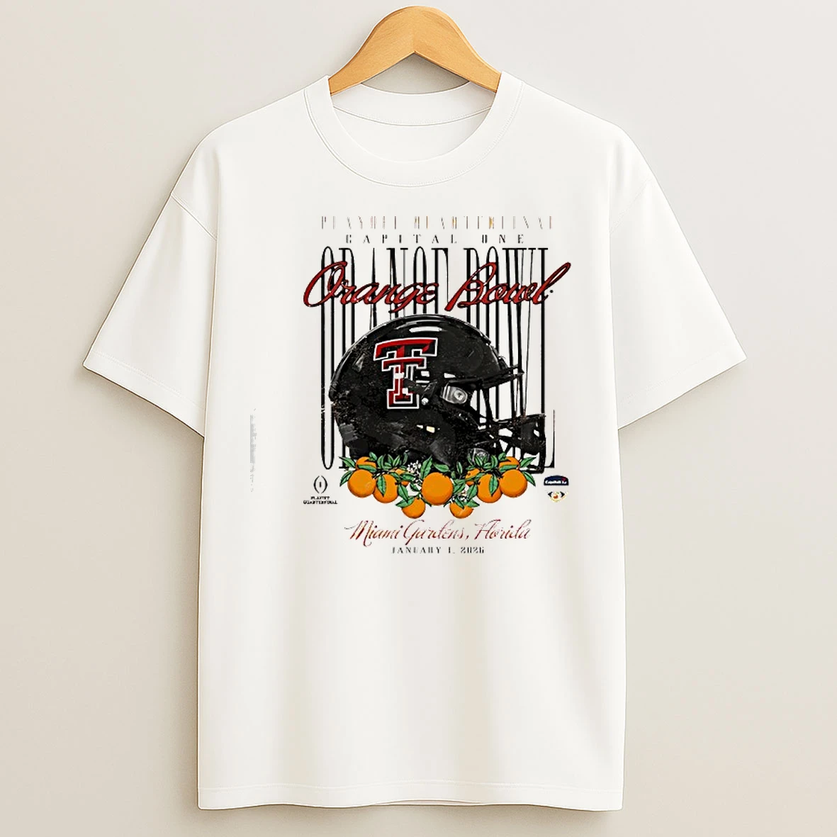 Classic Texas Tech Red Raiders Orange Bowl Capital One Miami Gardens Florida T Shirts
