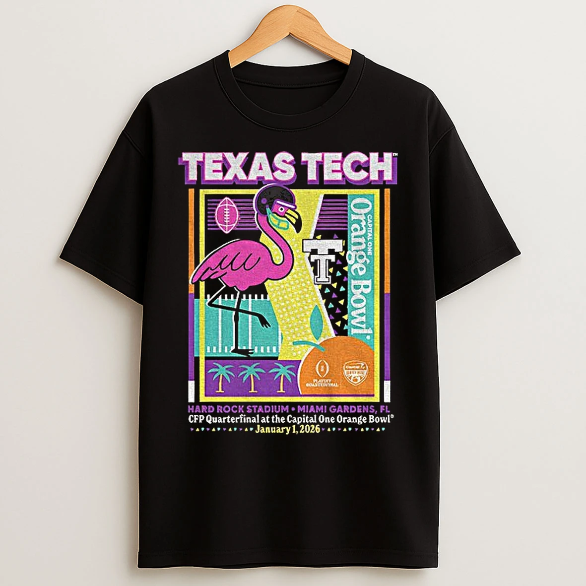 Classic Texas Tech Red Raiders Football 2025 Cfp Orange Bowl Hard Rock Stadium Miami Gardens T Shirts