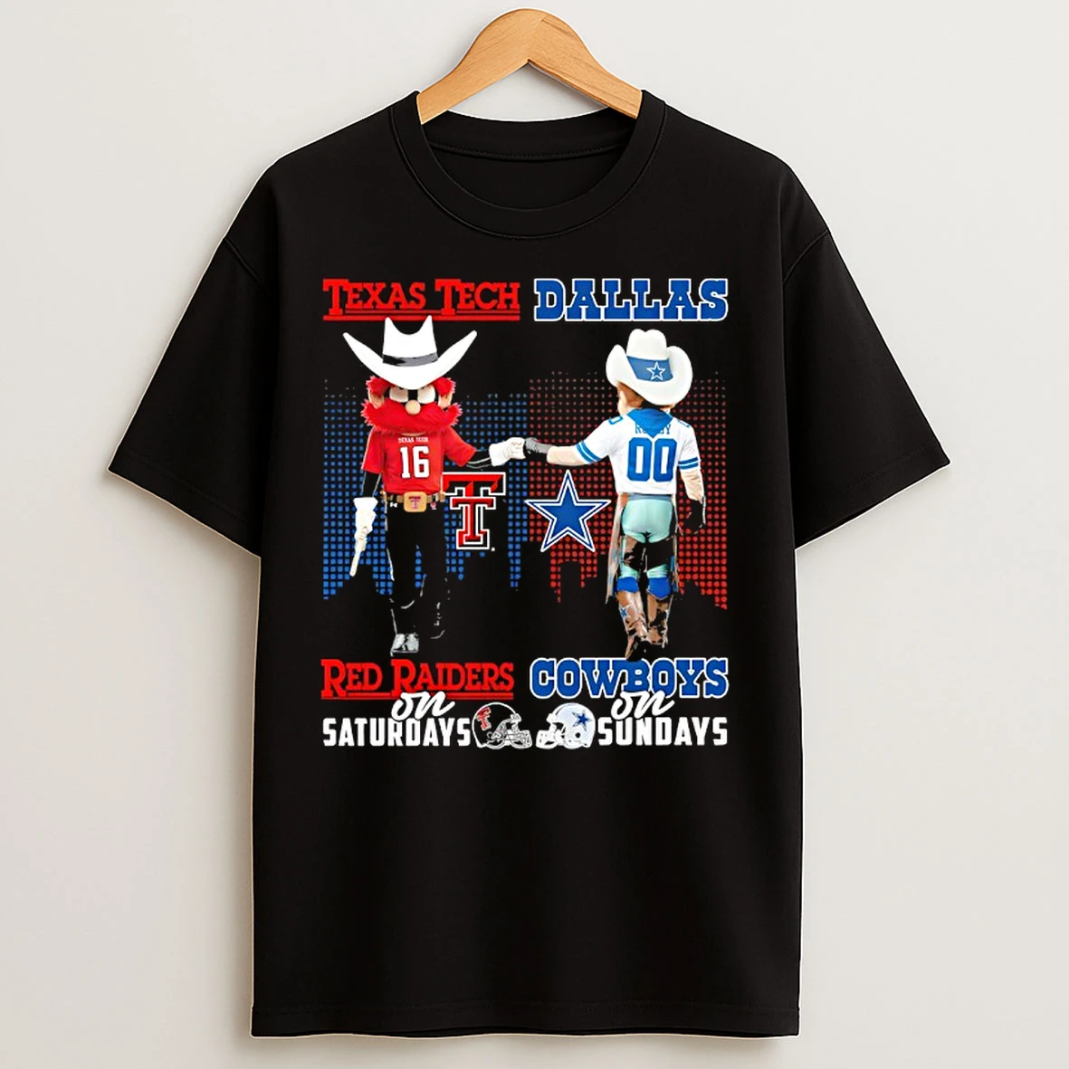 Classic Texas Tech Red Raiders On Saturdays X Dallas Cowboys On Sundays Mascot T Shirts
