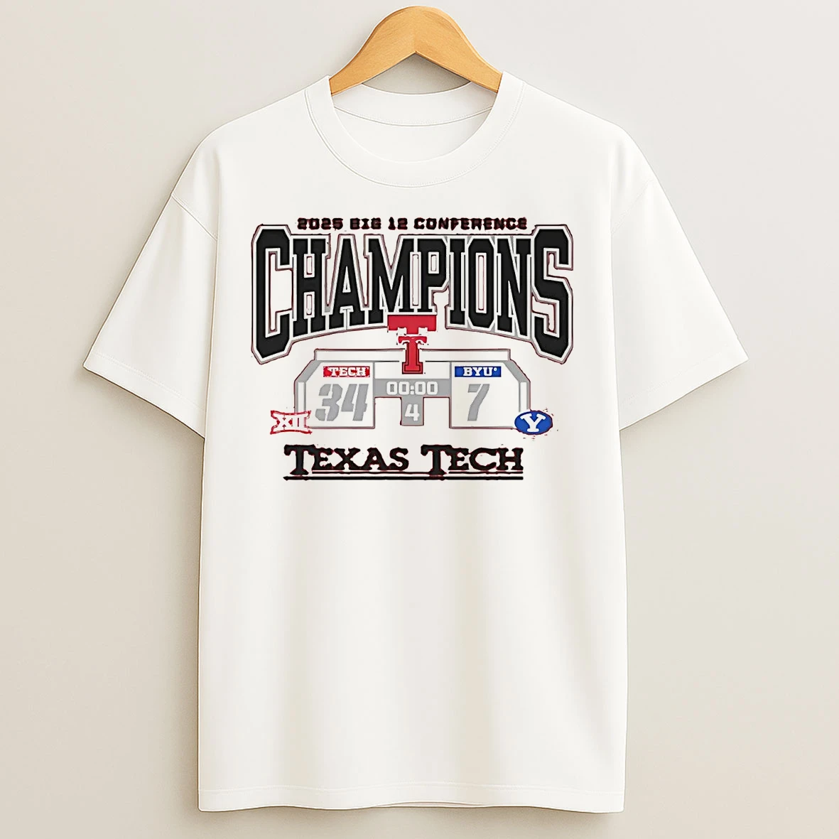 Classic Texas Tech Red Raiders Vs Byu Cougars Big 12 Conference Champions Score 2025 T Shirts