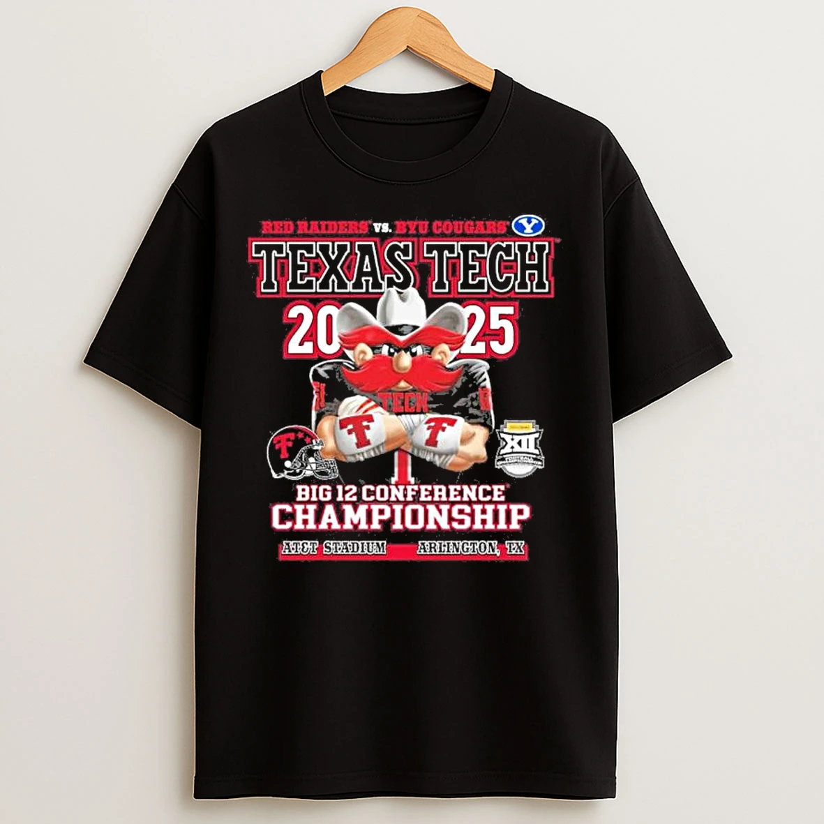 Classic Texas Tech Vs Byu Cougars 2025 Big 12 Football Championship Wreck Em Gameday T Shirts