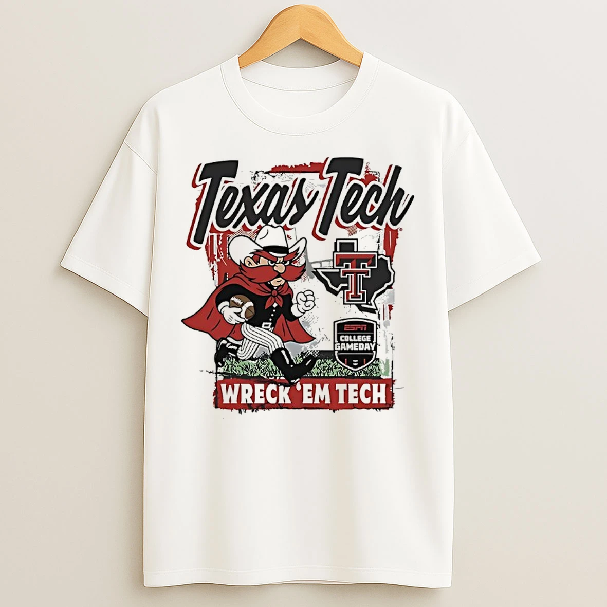 Classic Texas Tech Wreck Em Tech College Gameday Raider Red Mascot T Shirts